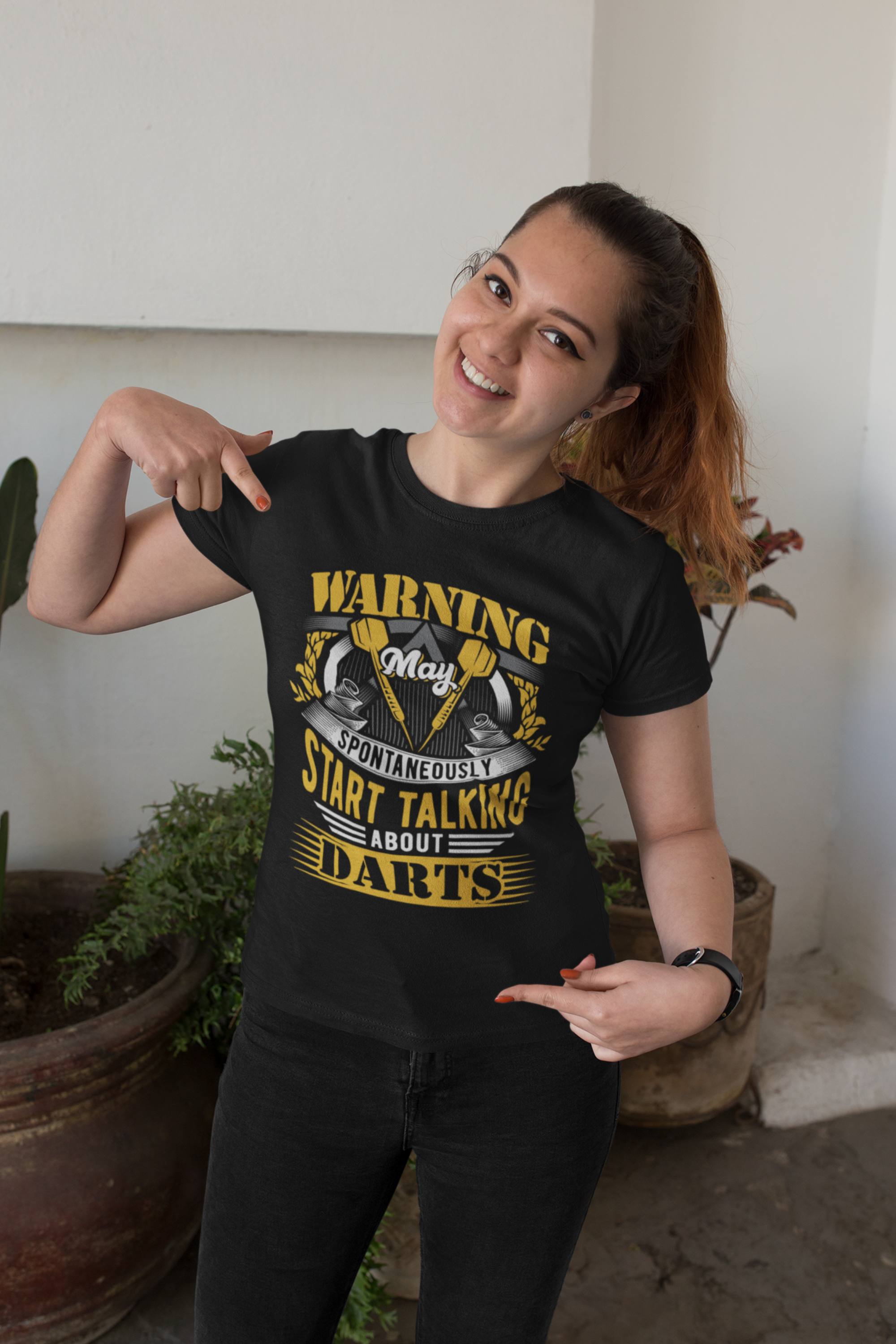 Warning May Spontaneously Start Talking about Darts Unisex Jersey Short Sleeve Tee product thumbnail image Warning May Spontaneously Start Talking about Darts Unisex Jersey Short Sleeve Tee product thumbnail image
