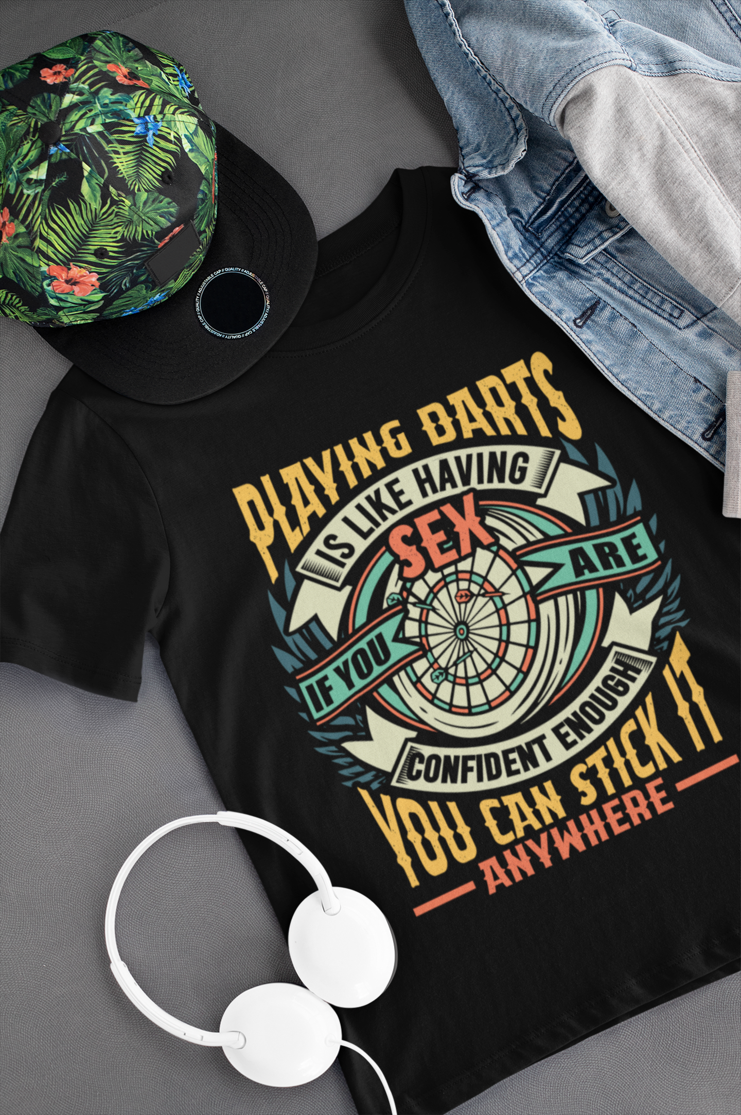 Playing Darts is Like Having Sex If You Are Confident Enough You Can Stick it Anywhere Shirt product thumbnail image Playing Darts is Like Having Sex If You Are Confident Enough You Can Stick it Anywhere Shirt product thumbnail image