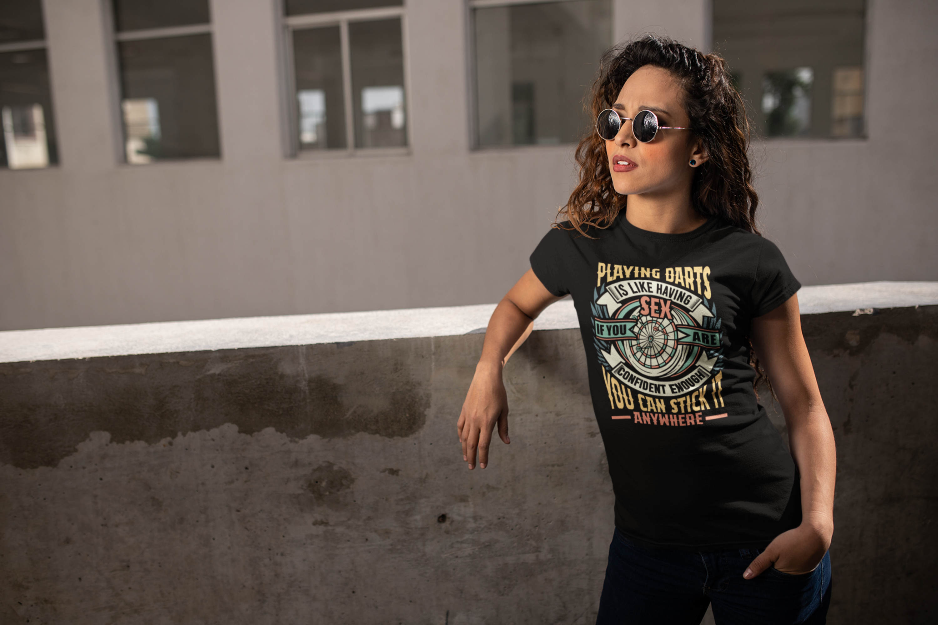 Playing Darts is Like Having Sex If You Are Confident Enough You Can Stick it Anywhere Shirt product thumbnail image