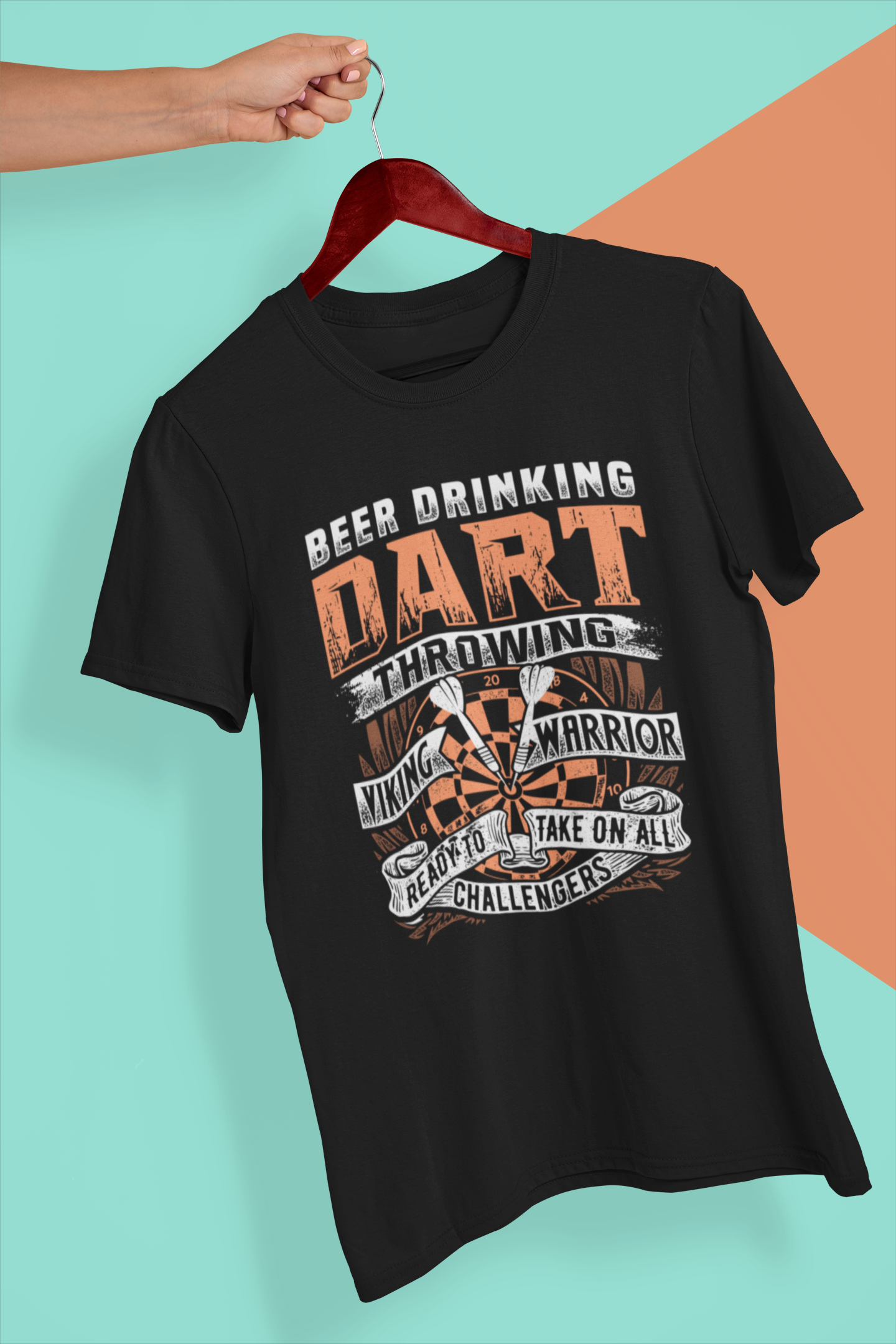Beer Drinking Dart Throwing Viking Warrior Ready to take on all Challengers Shirt product thumbnail image
