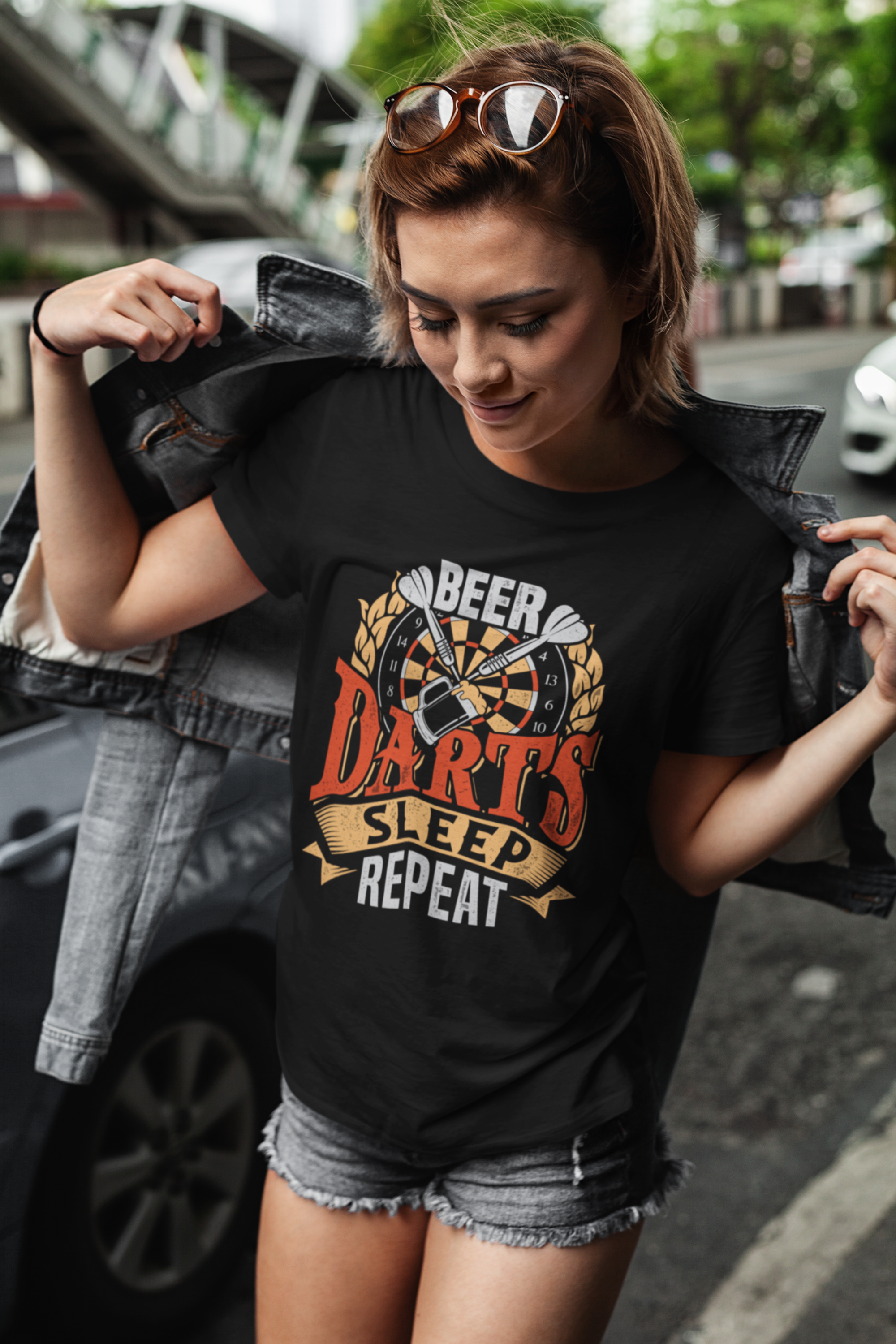 Beer Darts Sleep Repeat Shirt product thumbnail image Beer Darts Sleep Repeat Shirt product thumbnail image