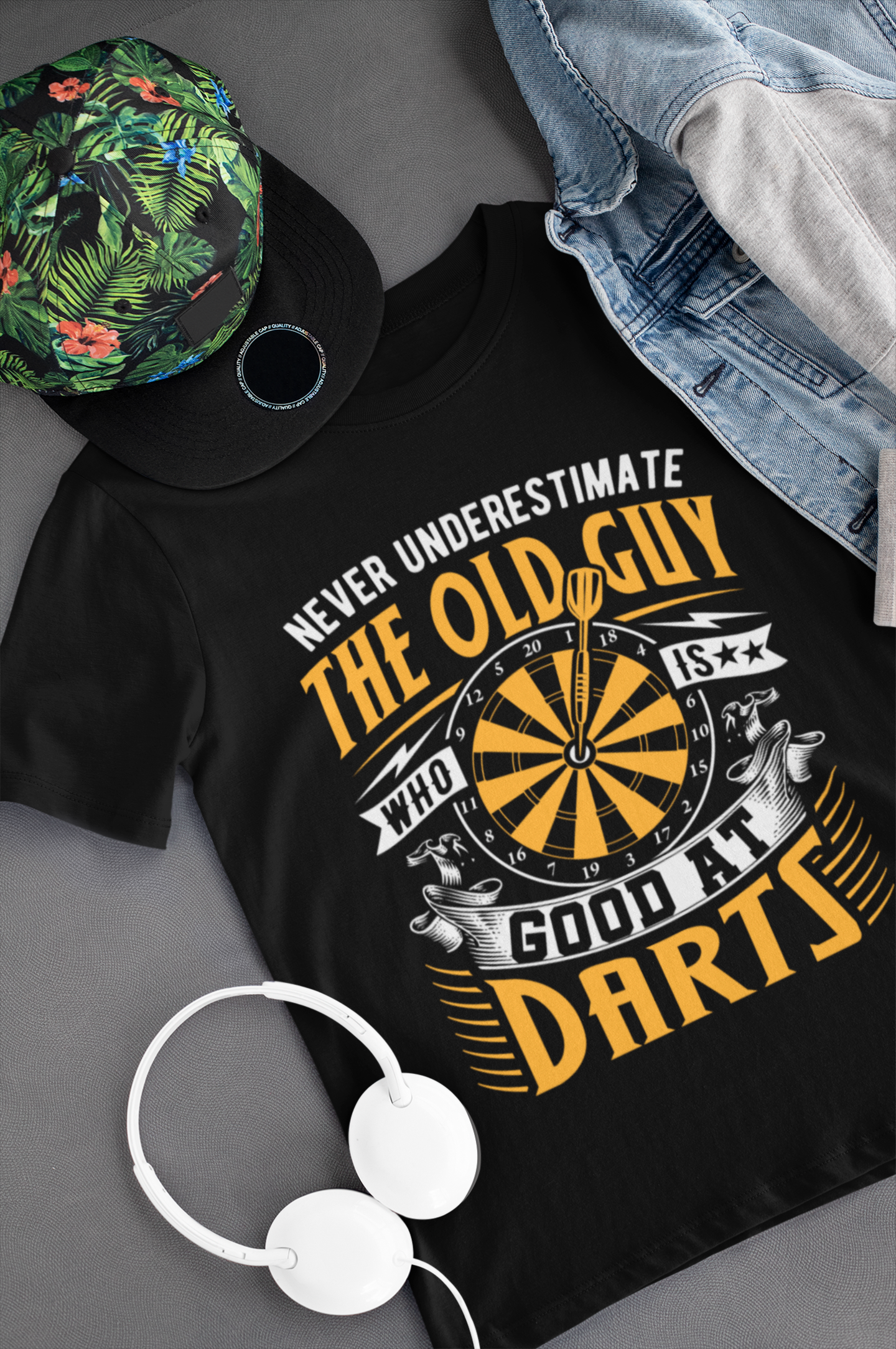 Never Underestimate the Old Guy Who is Good at Darts Shirt product thumbnail image