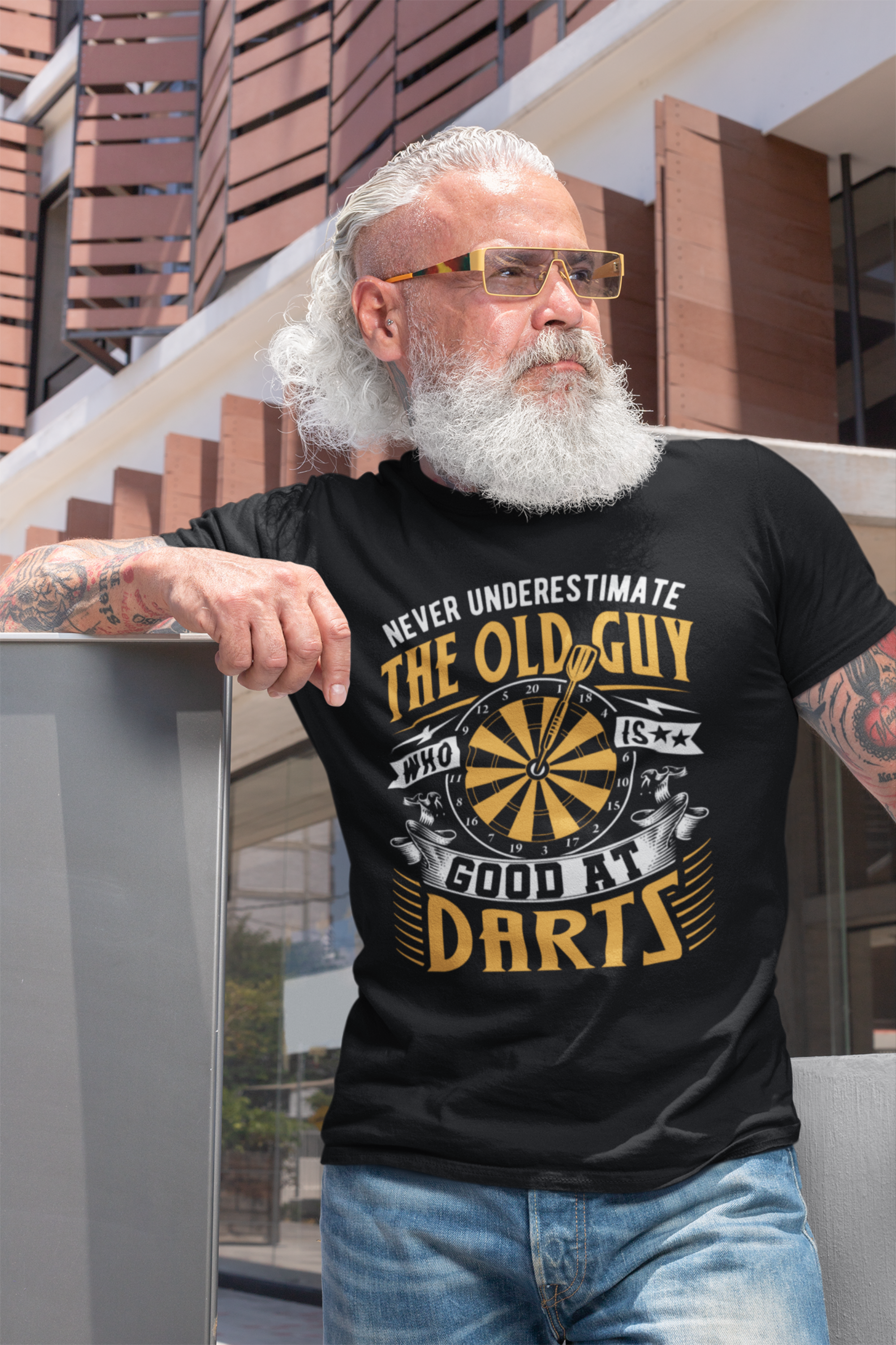 Never Underestimate the Old Guy Who is Good at Darts Shirt product thumbnail image Never Underestimate the Old Guy Who is Good at Darts Shirt product thumbnail image
