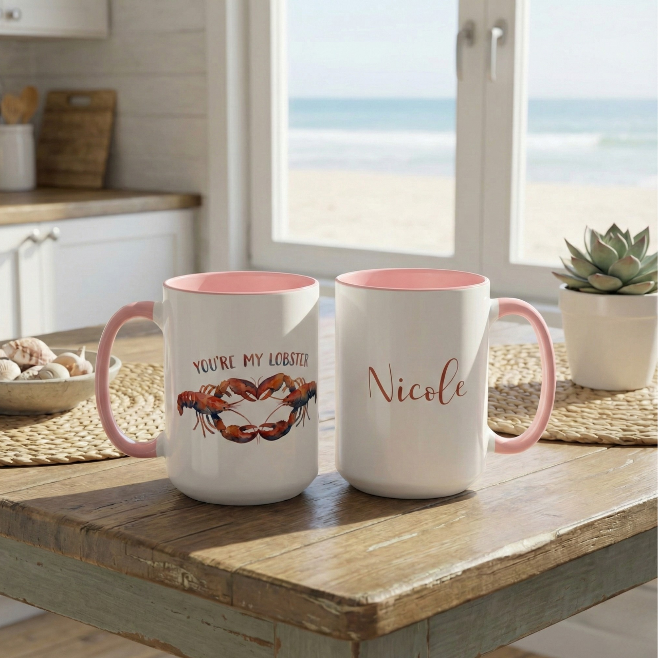 Custom Name Accent Color Mug, Youre My Lobster Mug, Personalized Coffee Cup Gift, Friends Inspired Present, Beachy Lover Gift Idea product thumbnail image Custom Name Accent Color Mug, Youre My Lobster Mug, Personalized Coffee Cup Gift, Friends Inspired Present, Beachy Lover Gift Idea product thumbnail image