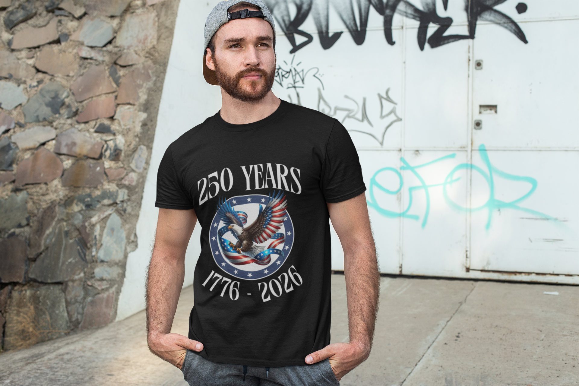 250 Years Soaring Eagle Badge Tee — 1776–2026 Anniversary Patriotic T-Shirt