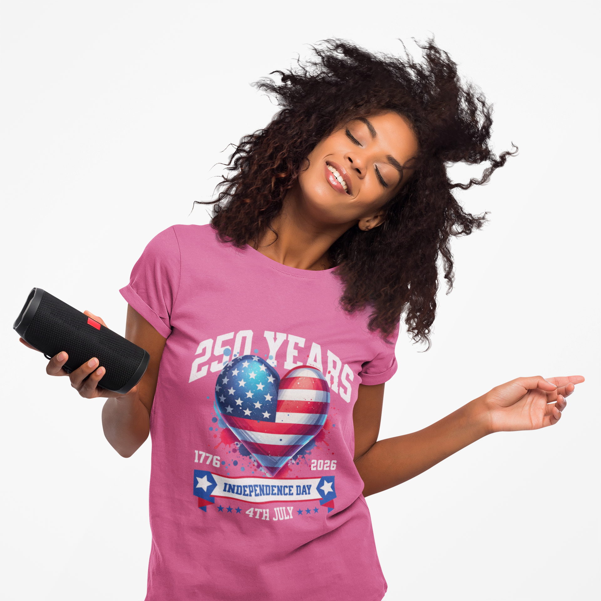 Independence Day T-Shirt — 250 Years 1776-2026 American Flag Heart 4th of July