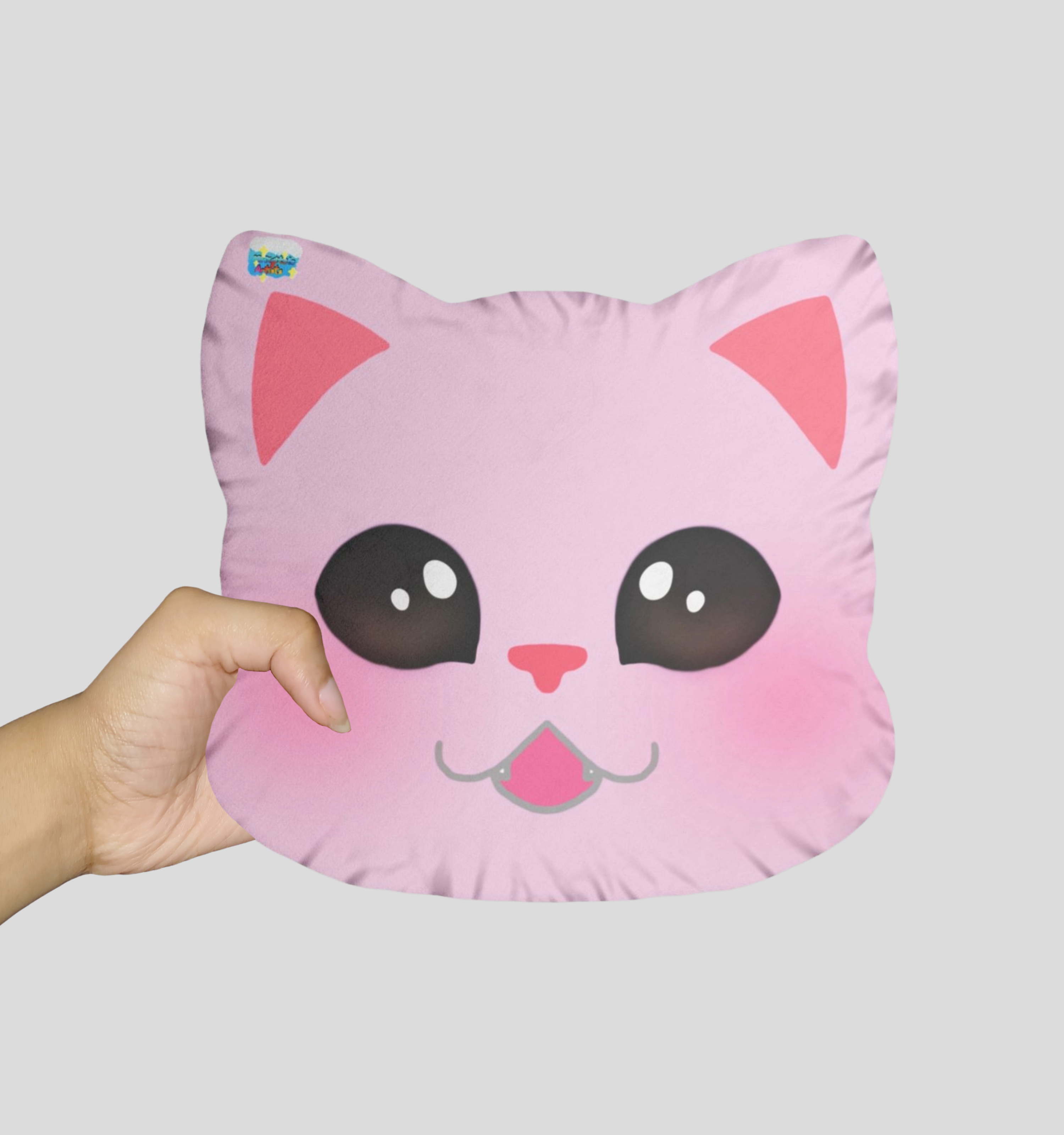 Pink Smiling Cute Cat Custom Shaped Pillows