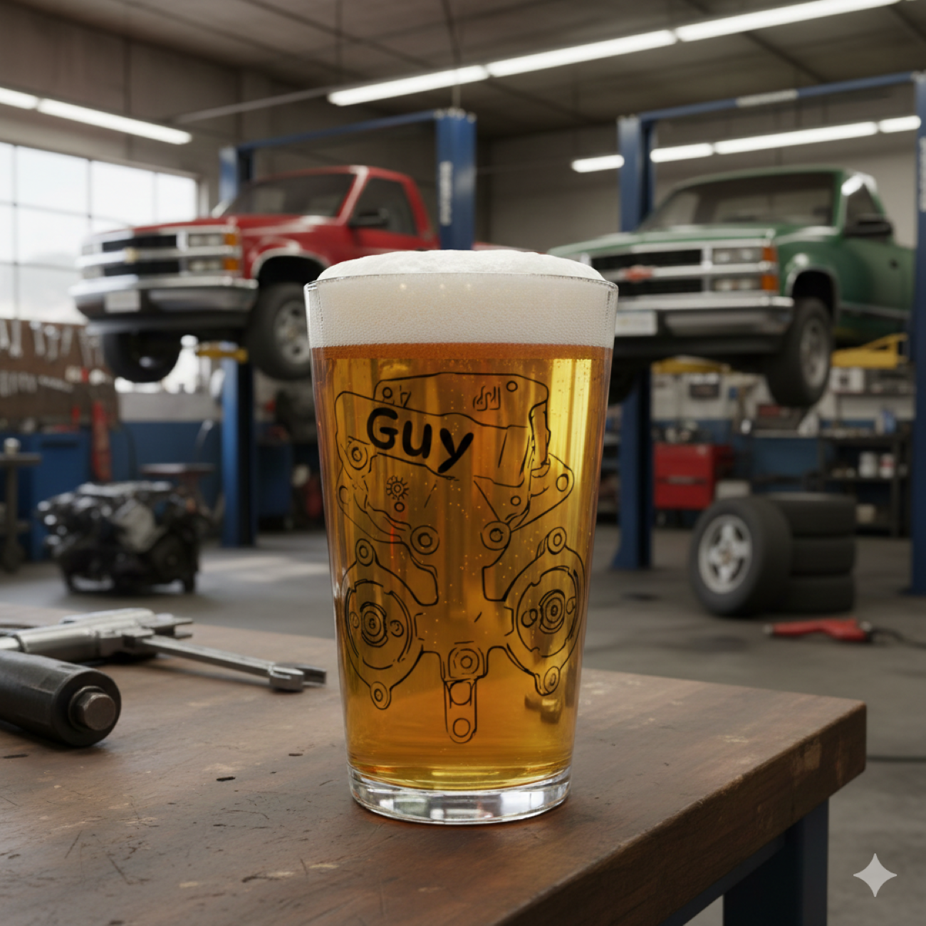 "TBI Guy" Mixing Glass – 16oz Beer Pint