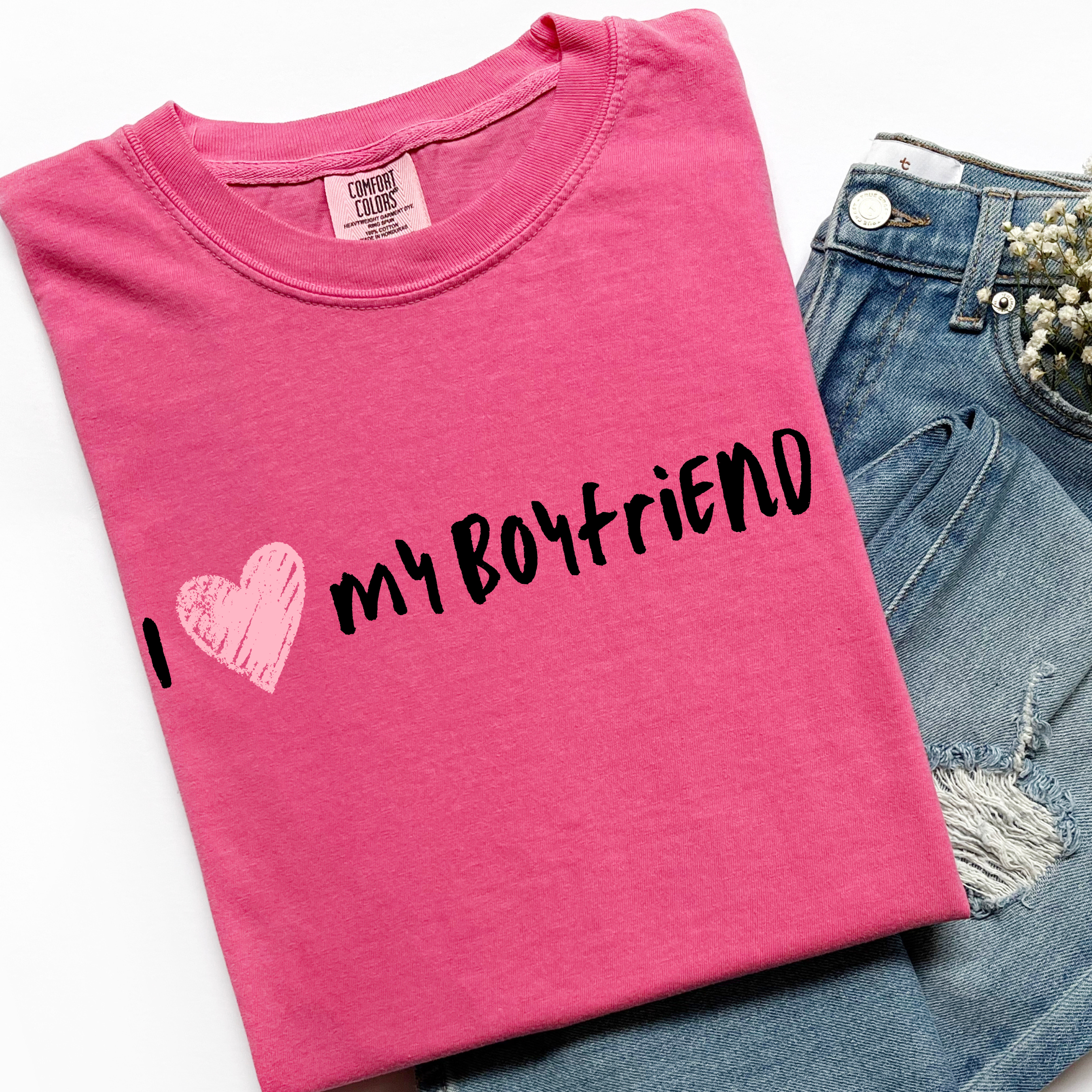 I My Boyfriend T-Shirt — Cute Romantic Graphic Tee for Couples, Anniversary & Valentine’s Day Gift product thumbnail image I My Boyfriend T-Shirt — Cute Romantic Graphic Tee for Couples, Anniversary & Valentine’s Day Gift product thumbnail image