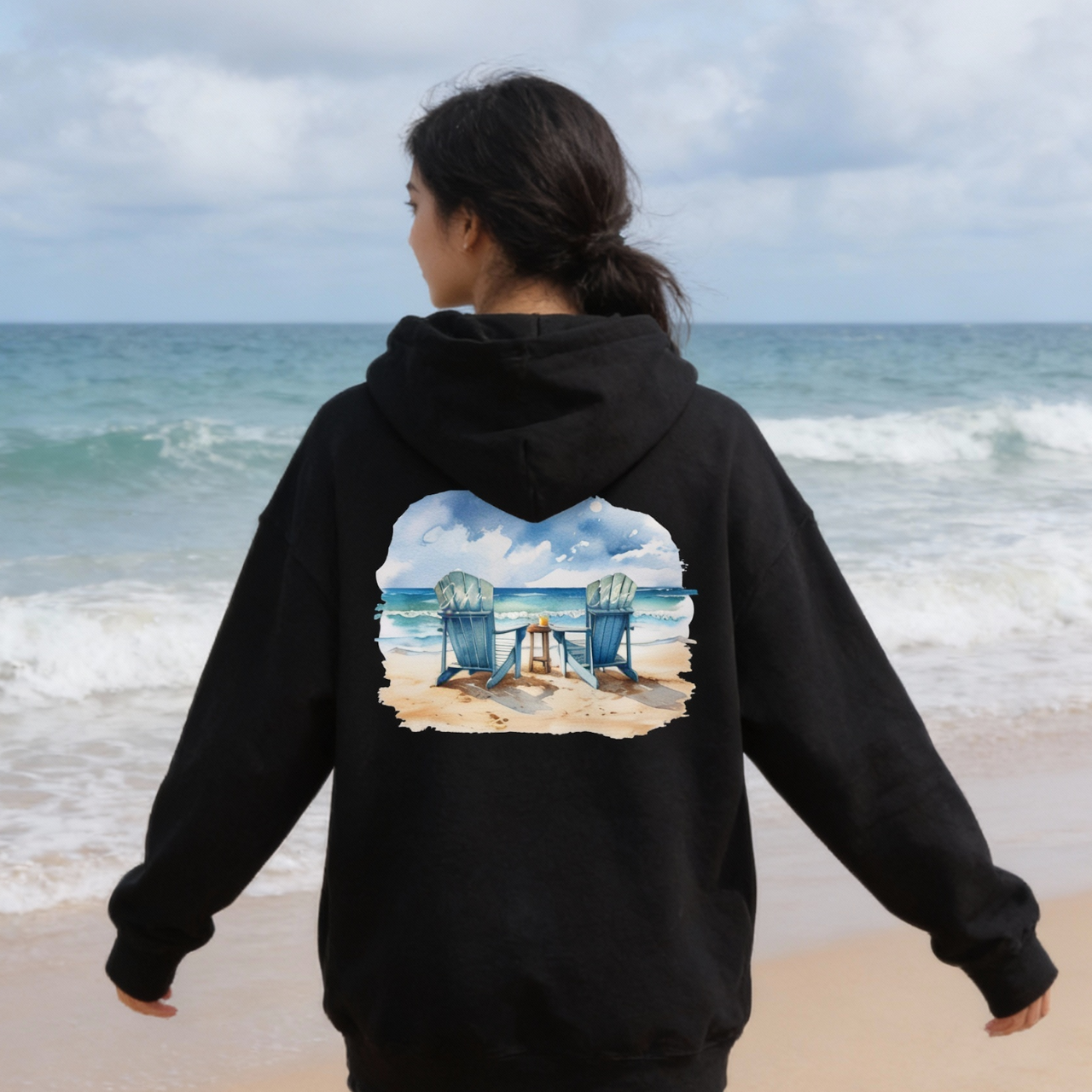 Custom Name Valentines Hoodie, Personalized Beach Couple Shirt, Coastal Romantic Gift, Anniversary Hoodie, Custom Names Beach Chairs Sweater product thumbnail image Custom Name Valentines Hoodie, Personalized Beach Couple Shirt, Coastal Romantic Gift, Anniversary Hoodie, Custom Names Beach Chairs Sweater product thumbnail image