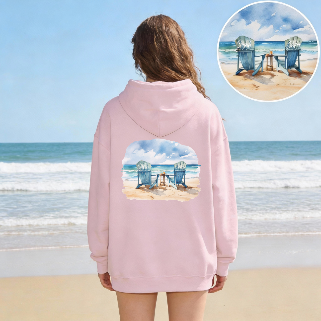 Custom Name Valentines Hoodie, Personalized Beach Couple Shirt, Coastal Romantic Gift, Anniversary Hoodie, Custom Names Beach Chairs Sweater product thumbnail image Custom Name Valentines Hoodie, Personalized Beach Couple Shirt, Coastal Romantic Gift, Anniversary Hoodie, Custom Names Beach Chairs Sweater product thumbnail image