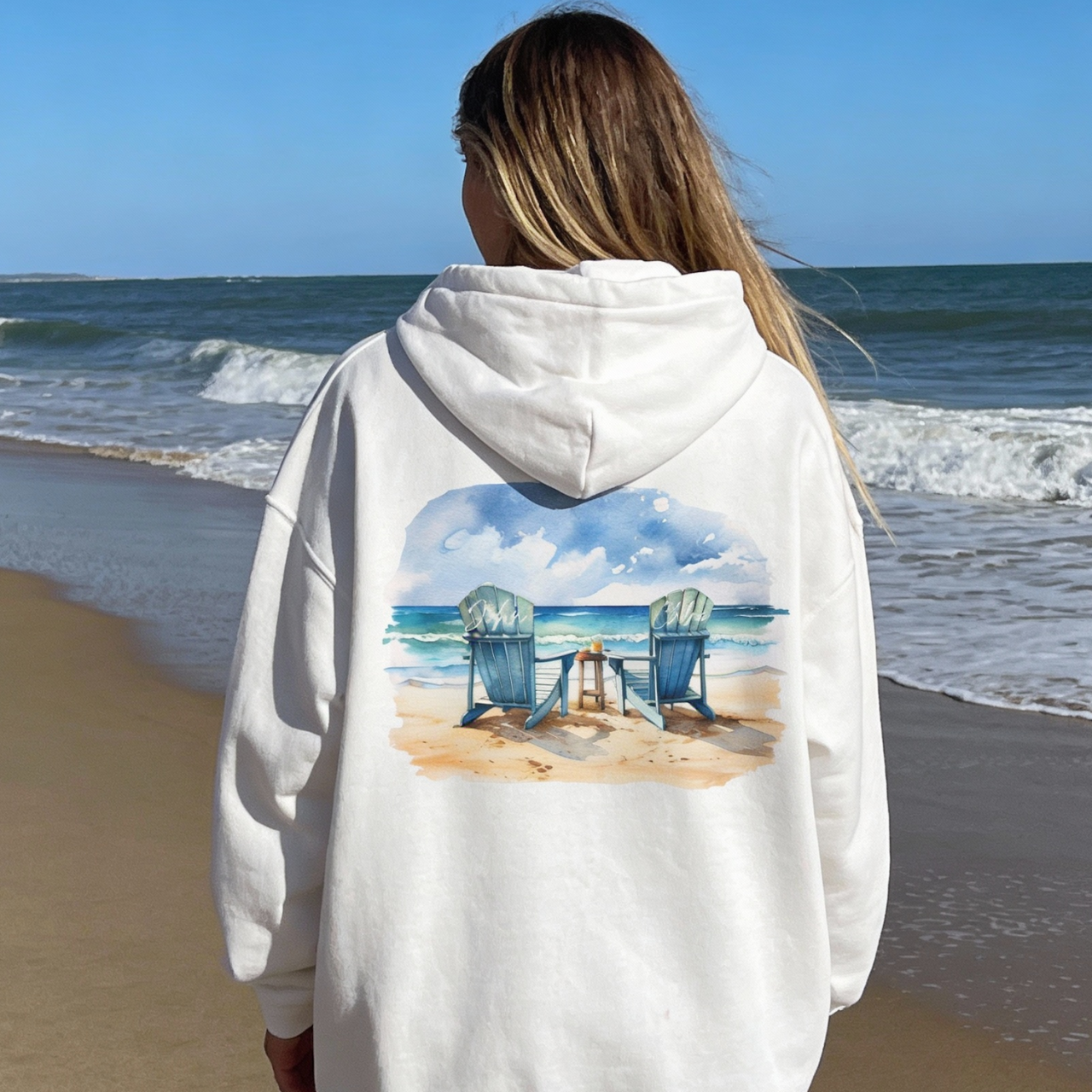 Custom Name Valentines Hoodie, Personalized Beach Couple Shirt, Coastal Romantic Gift, Anniversary Hoodie, Custom Names Beach Chairs Sweater product thumbnail image Custom Name Valentines Hoodie, Personalized Beach Couple Shirt, Coastal Romantic Gift, Anniversary Hoodie, Custom Names Beach Chairs Sweater product thumbnail image