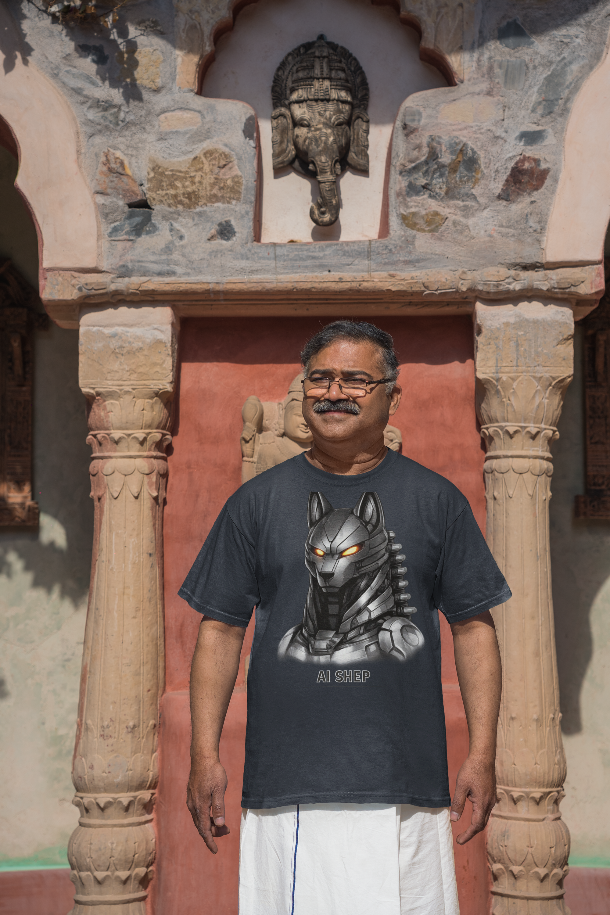 Sci‑Fi T-Shirt Shep — AI Futuristic Cyber Canine Graphic Tee product thumbnail image Sci‑Fi T-Shirt Shep — AI Futuristic Cyber Canine Graphic Tee product thumbnail image