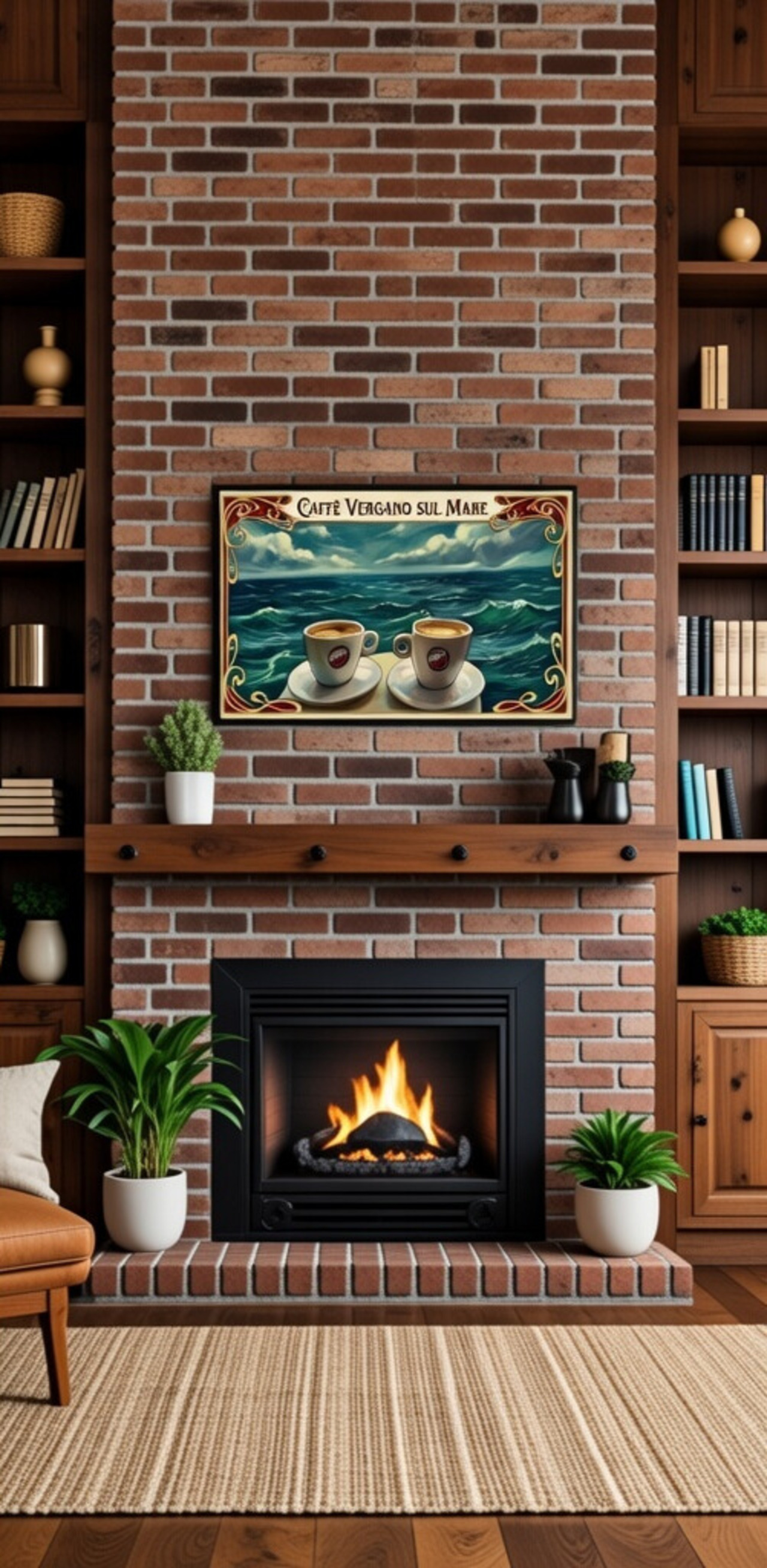 Vintage Caffè sul Mare Matte Poster — Coastal Coffee Wall Art - We Love Italy - Gifts