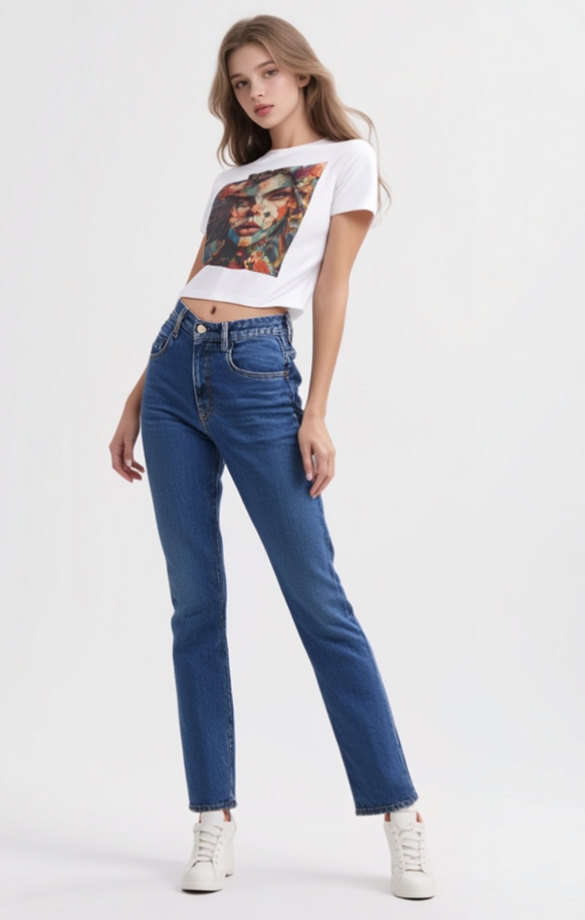 Floral Portrait Women's Tee — Dreamy Blossom Face Art T‑Shirt product thumbnail image Floral Portrait Women's Tee — Dreamy Blossom Face Art T‑Shirt product thumbnail image