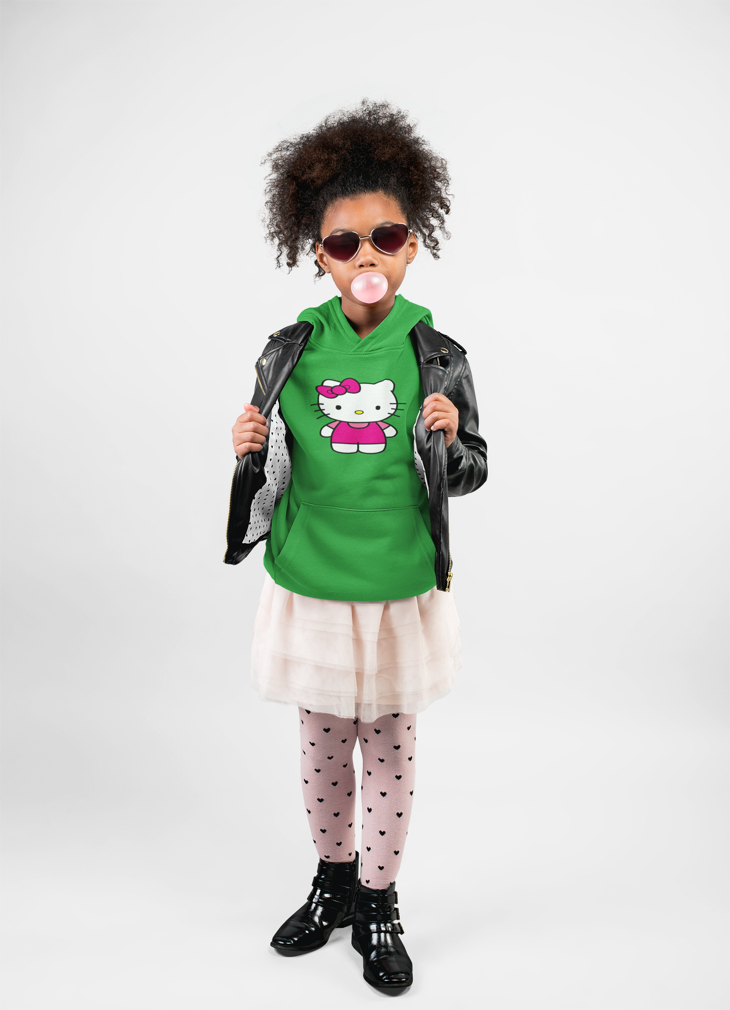 Kids Cute Cat Character Hoodie — Pink Bow Cartoon Sweatshirt product thumbnail image Kids Cute Cat Character Hoodie — Pink Bow Cartoon Sweatshirt product thumbnail image