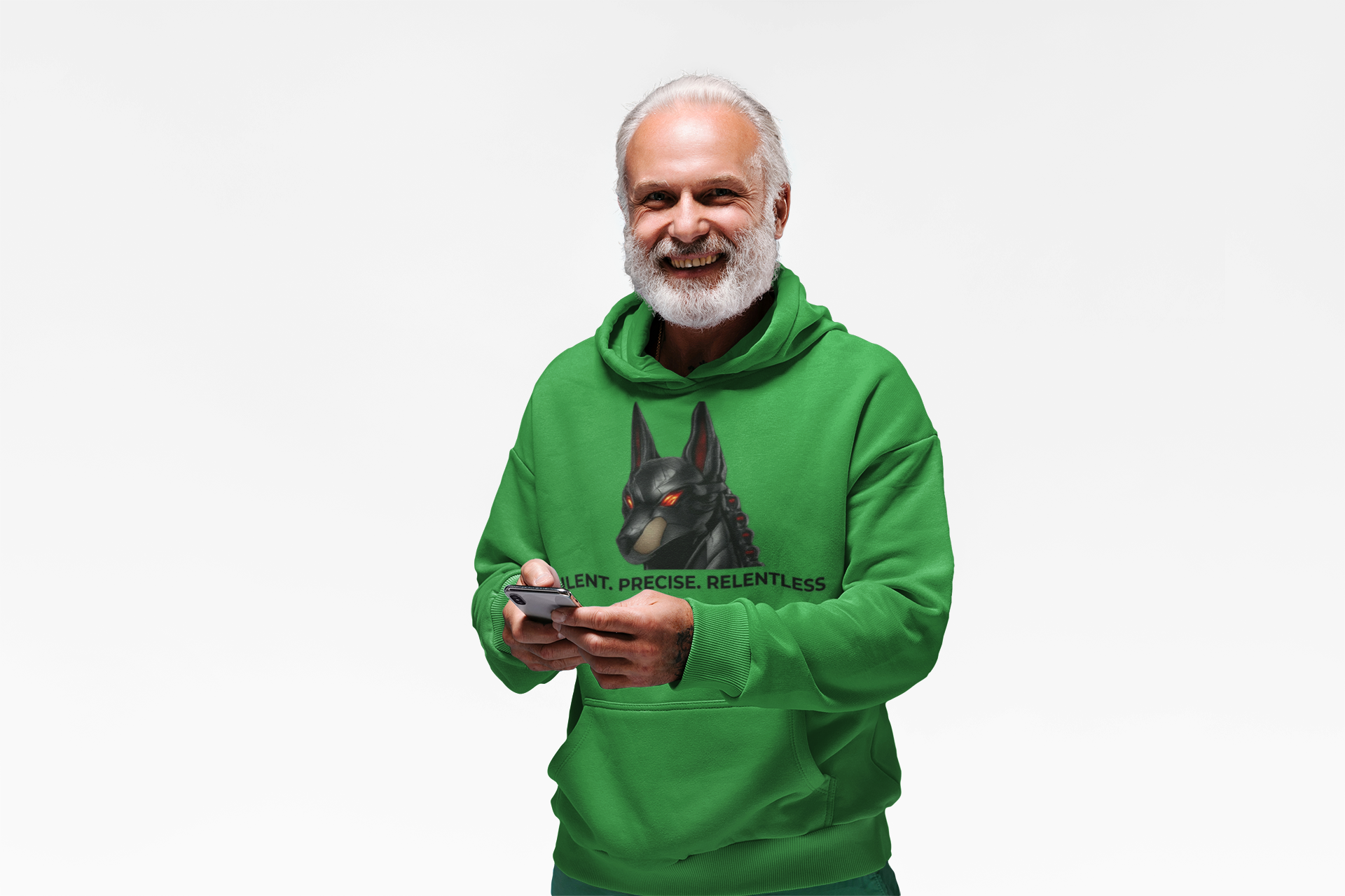 Graphic Pullover Hoodie — AI DOBE with Red-Eye Dog Emblem TECH SWAG product thumbnail image Graphic Pullover Hoodie — AI DOBE with Red-Eye Dog Emblem TECH SWAG product thumbnail image