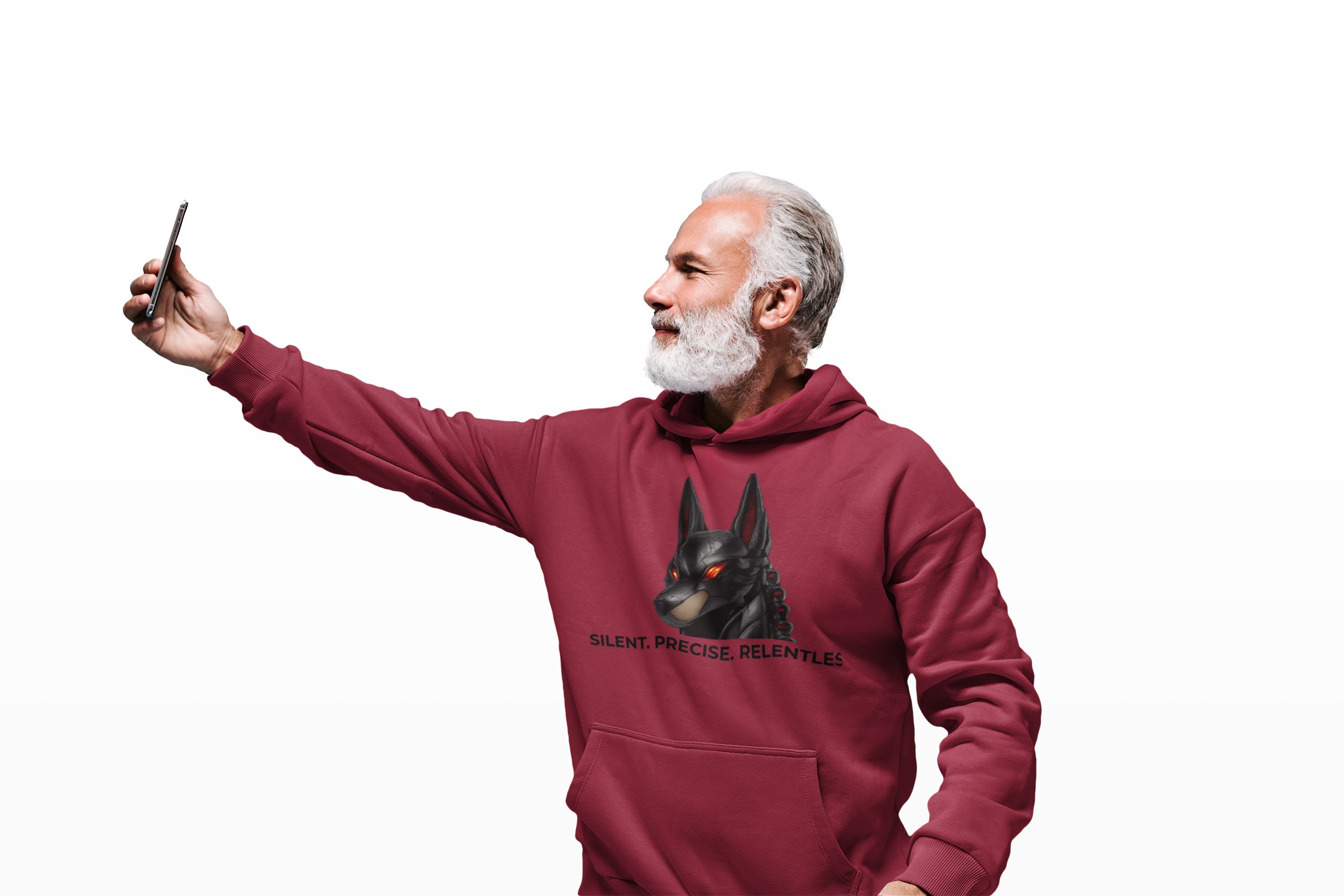Graphic Pullover Hoodie — AI DOBE with Red-Eye Dog Emblem TECH SWAG product thumbnail image Graphic Pullover Hoodie — AI DOBE with Red-Eye Dog Emblem TECH SWAG product thumbnail image