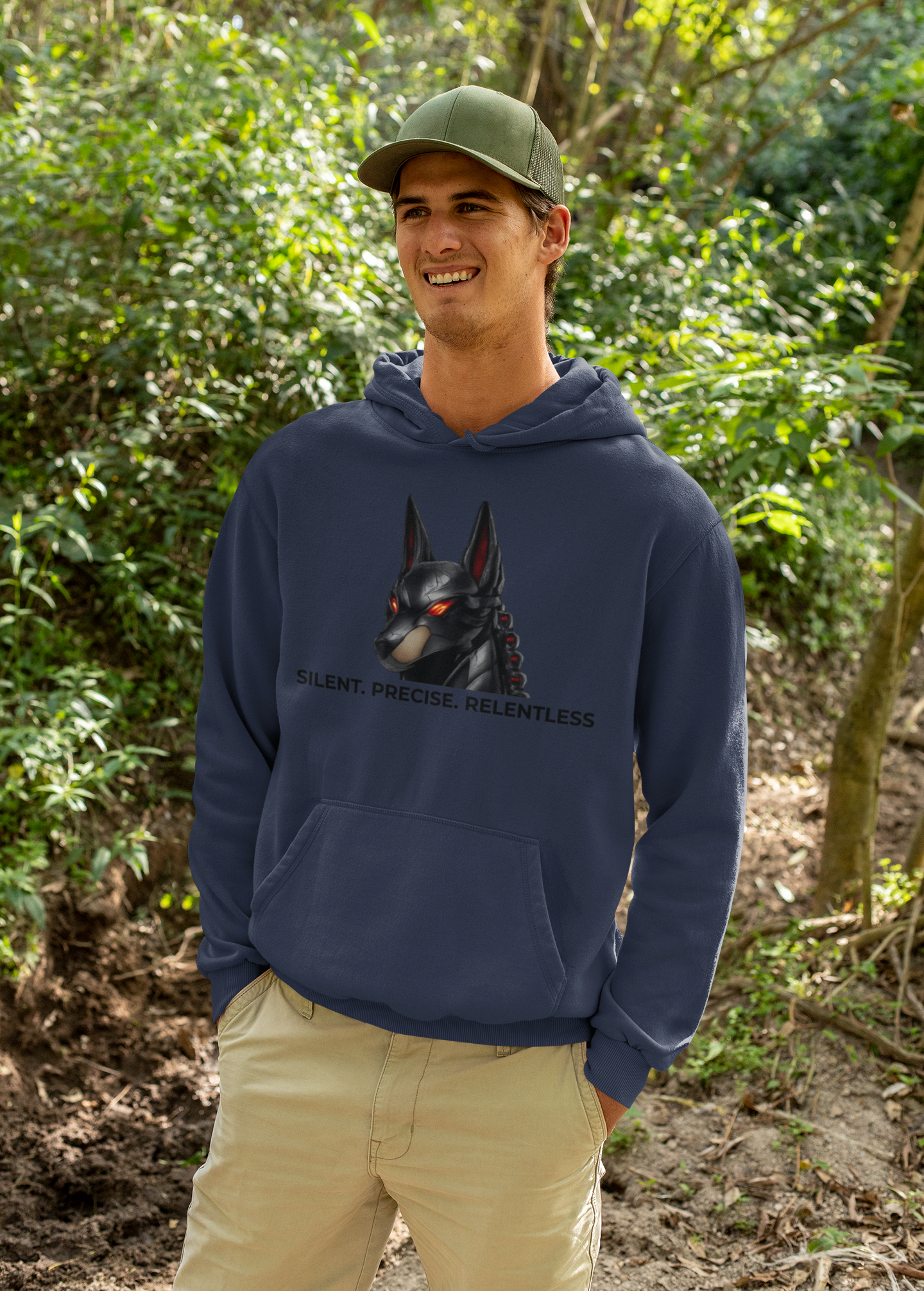 Graphic Pullover Hoodie — AI DOBE with Red-Eye Dog Emblem TECH SWAG product thumbnail image Graphic Pullover Hoodie — AI DOBE with Red-Eye Dog Emblem TECH SWAG product thumbnail image