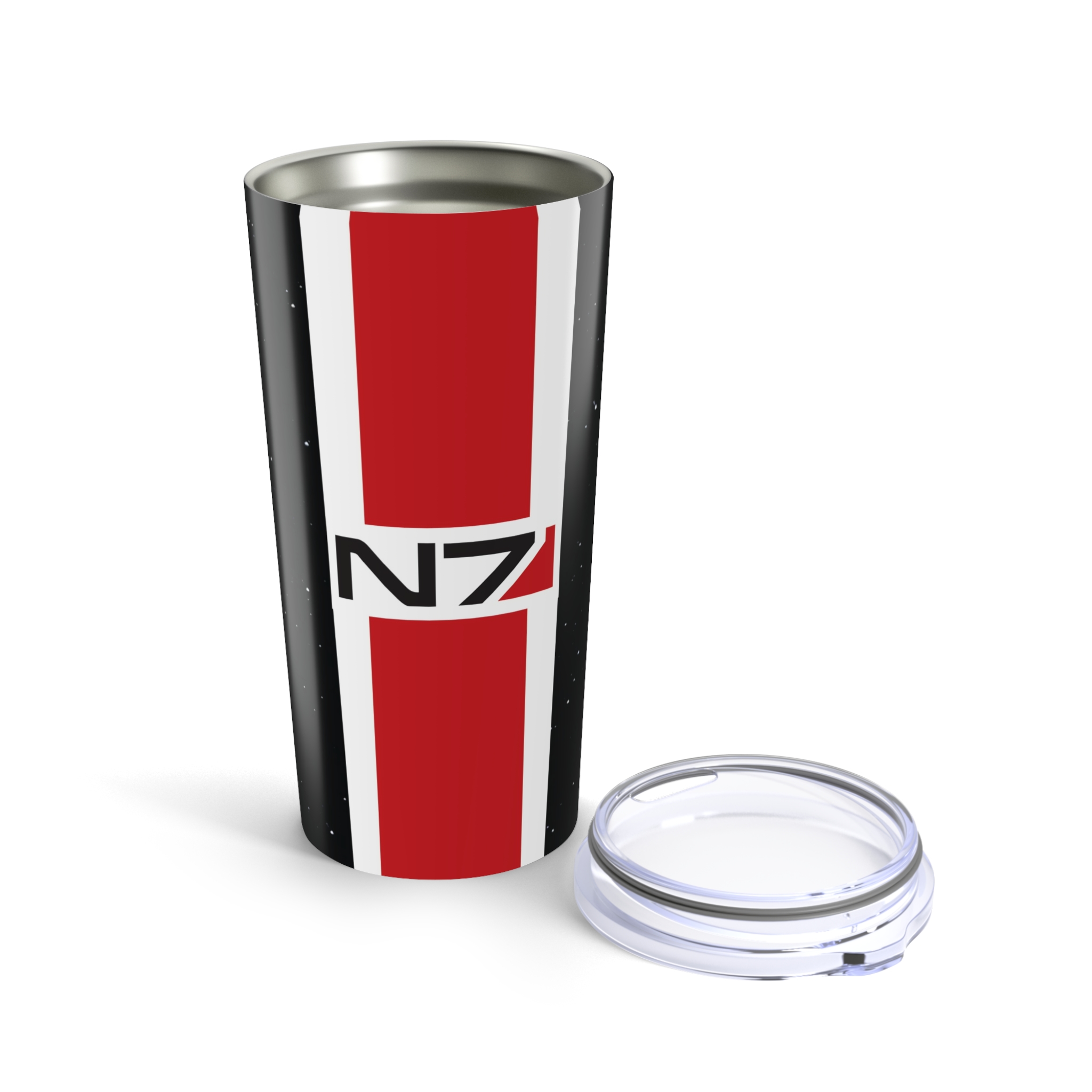 Mass Effect Tumbler - Striped N7 | 20oz Insulated Travel Cup product thumbnail image Mass Effect Tumbler - Striped N7 | 20oz Insulated Travel Cup product thumbnail image