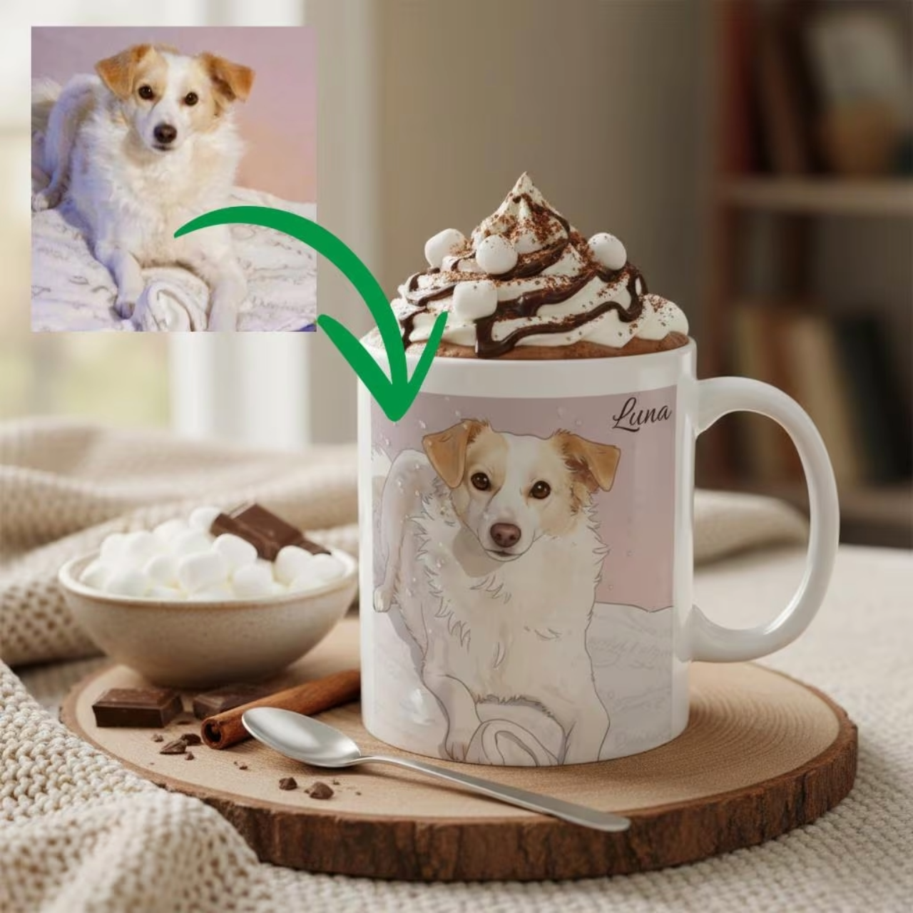 Cute Pet Portrait Ceramic Mug product thumbnail image
