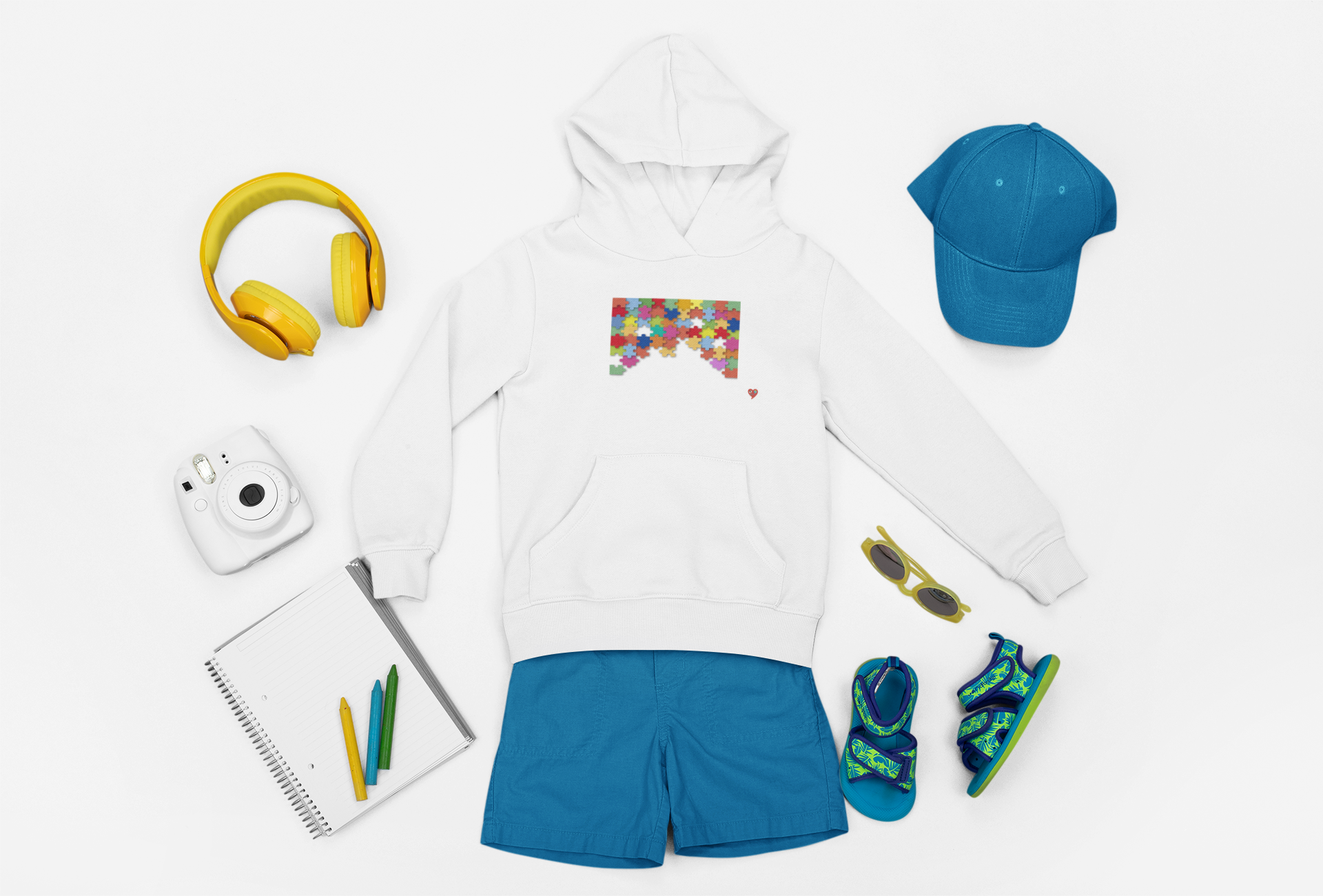 Autism Awareness Colorful Puzzle Heart Design — Autism Awareness Kids Sweatshirt product thumbnail image Autism Awareness Colorful Puzzle Heart Design — Autism Awareness Kids Sweatshirt product thumbnail image