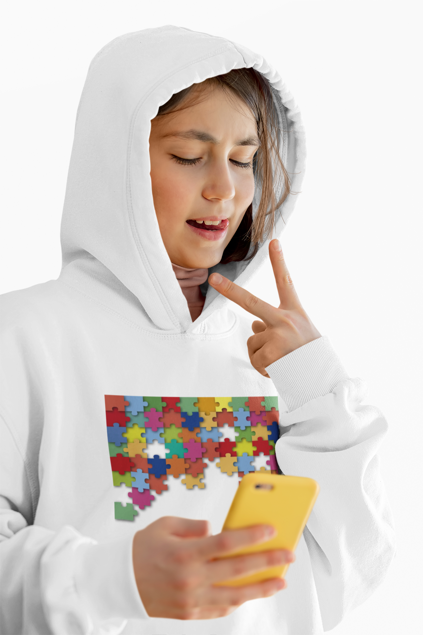 Autism Awareness Colorful Puzzle Heart Design — Autism Awareness Kids Sweatshirt product thumbnail image