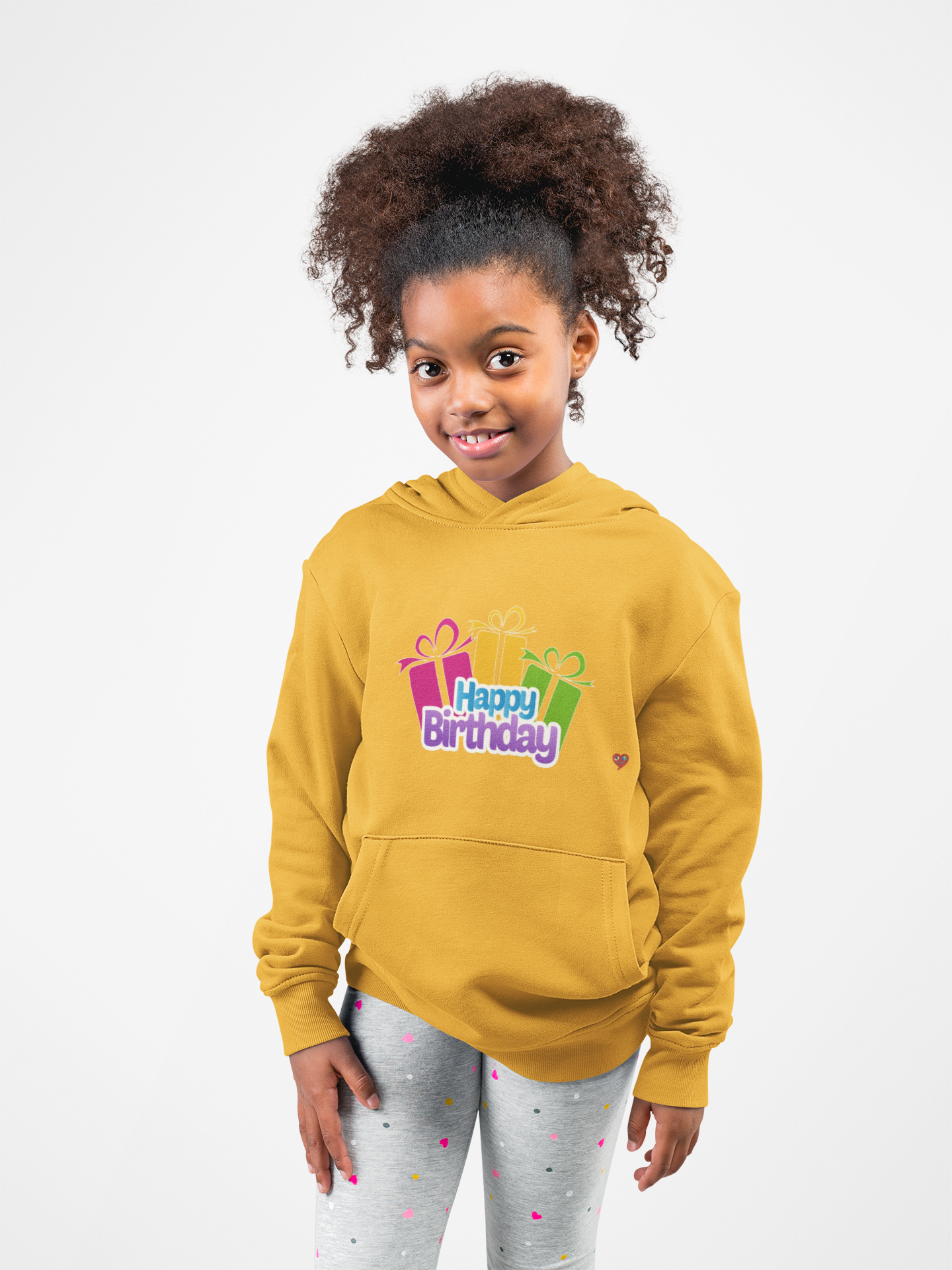 Youth Birthday Hoodie — Colorful 'Happy Birthday' Gift Box Pullover product thumbnail image