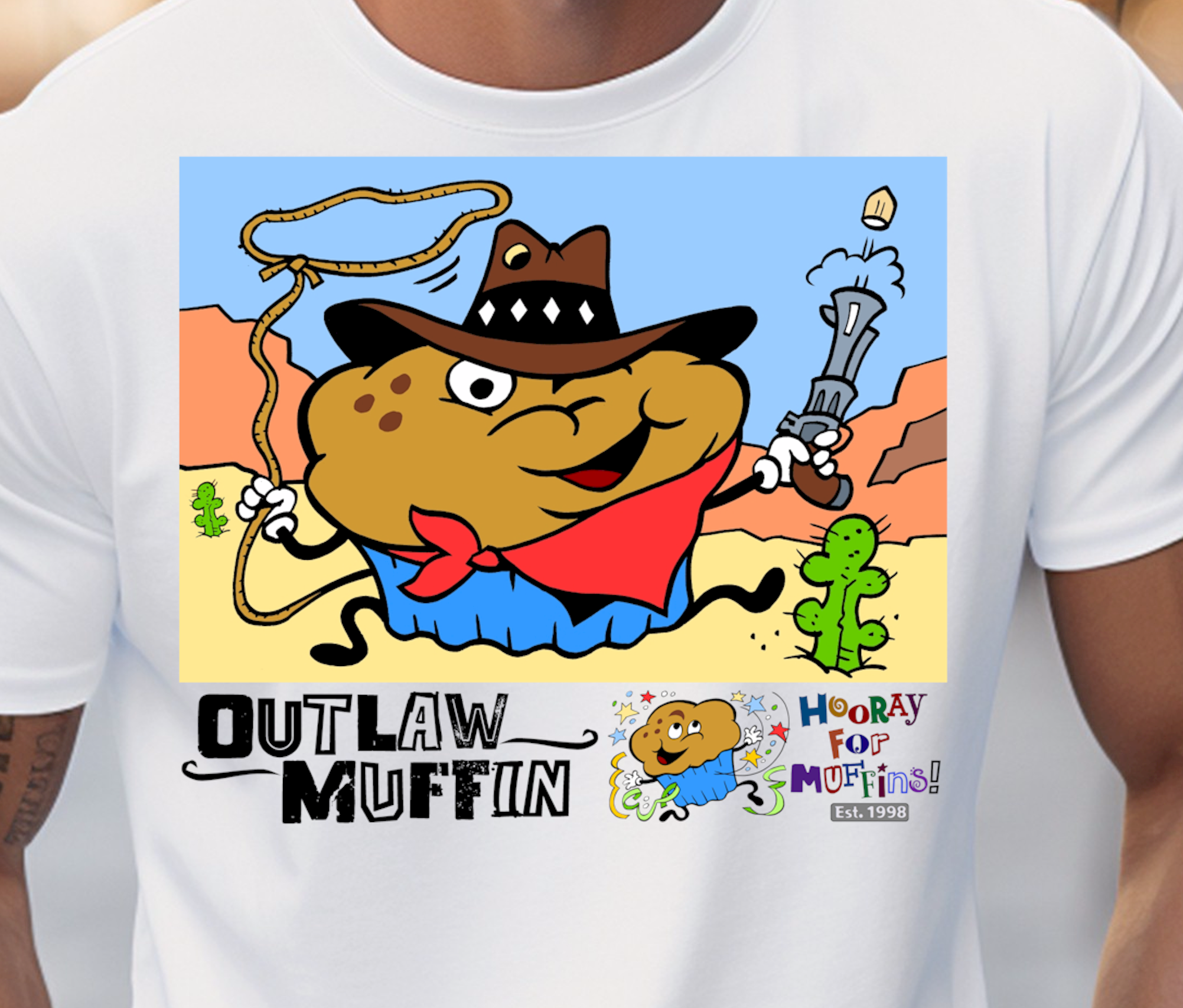 Hooray for Muffins - Outlaw Muffin - Heavy Cotton Tee, Funny Tee Shirts, Cute Tee Shirts, Silly Tee Shirts, Muffins product thumbnail image Hooray for Muffins - Outlaw Muffin - Heavy Cotton Tee, Funny Tee Shirts, Cute Tee Shirts, Silly Tee Shirts, Muffins product thumbnail image
