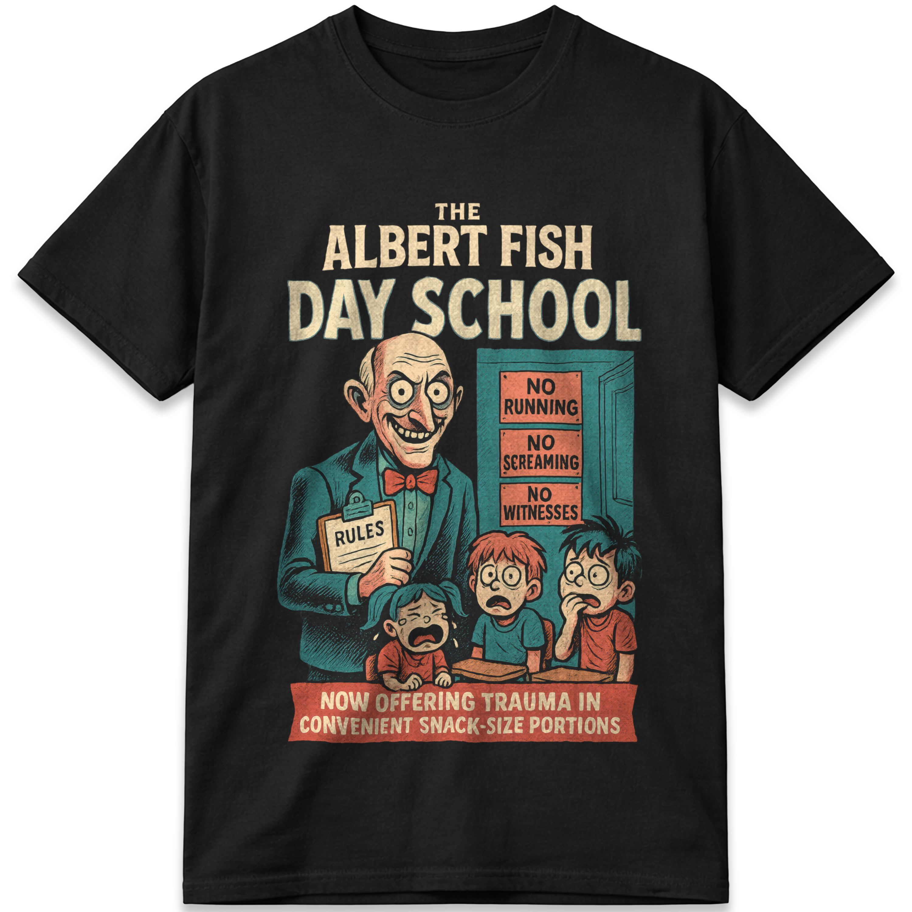 Albert Fish Day School T-Shirt – Black, L