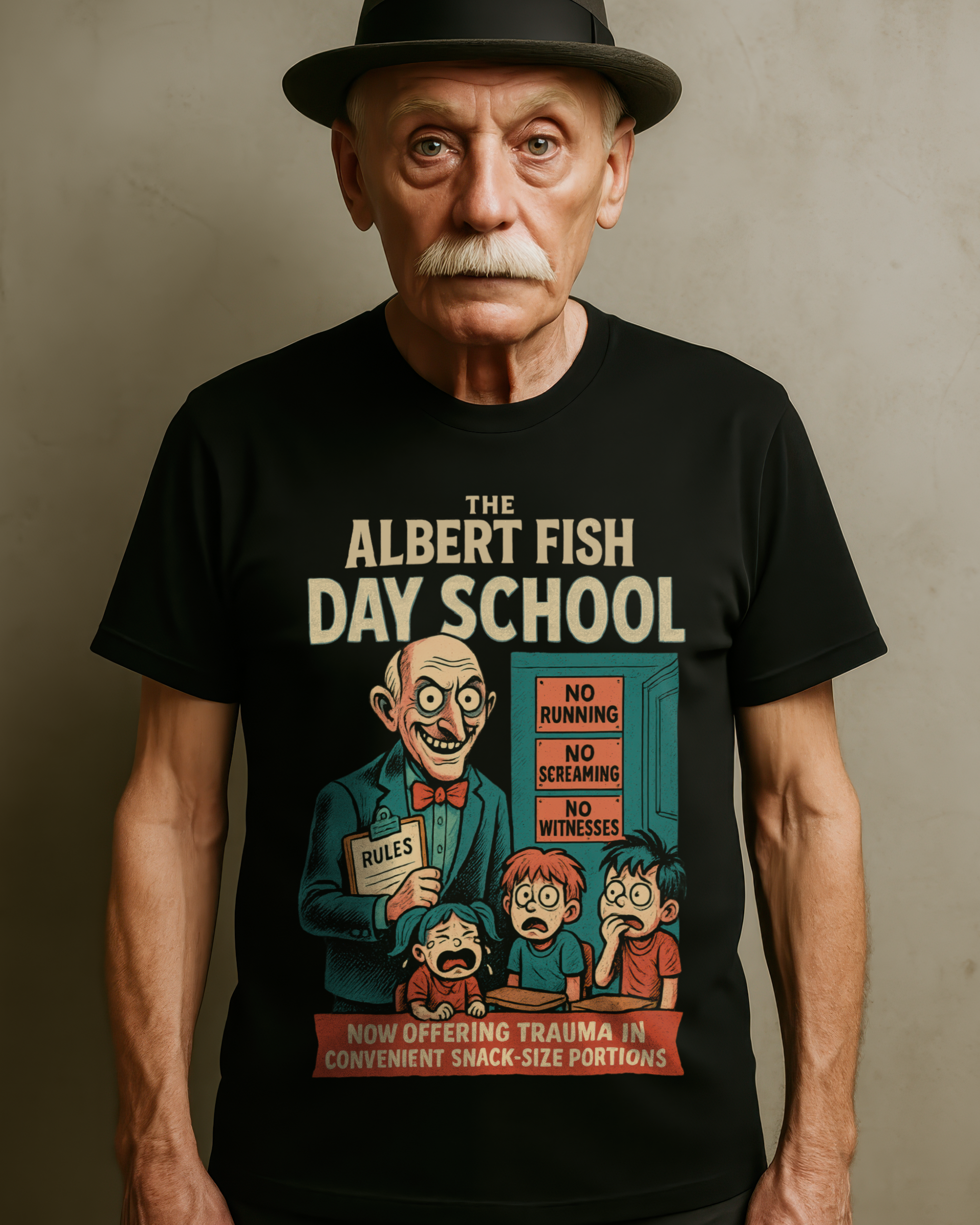 Albert Fish Day School T-Shirt – Black, L