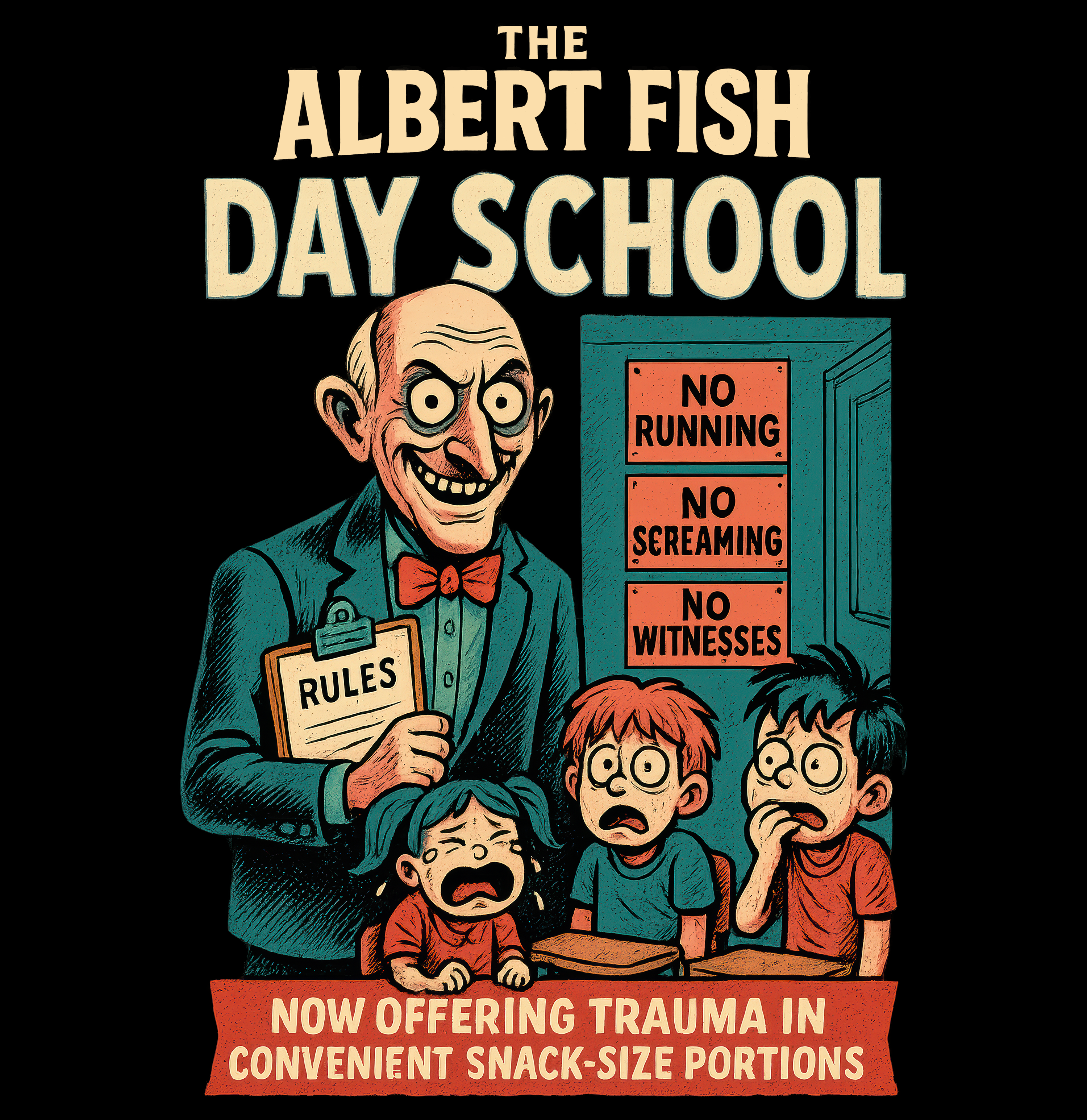 Albert Fish Day School T-Shirt – Black, L
