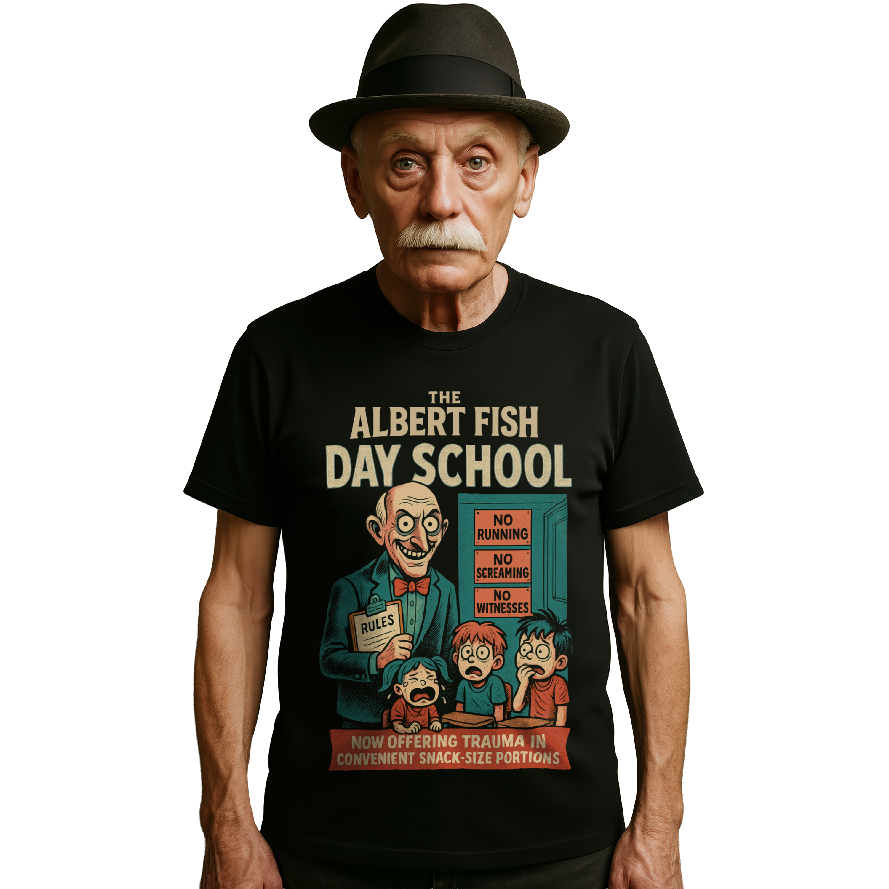 Albert Fish Day School T-Shirt – Black, L
