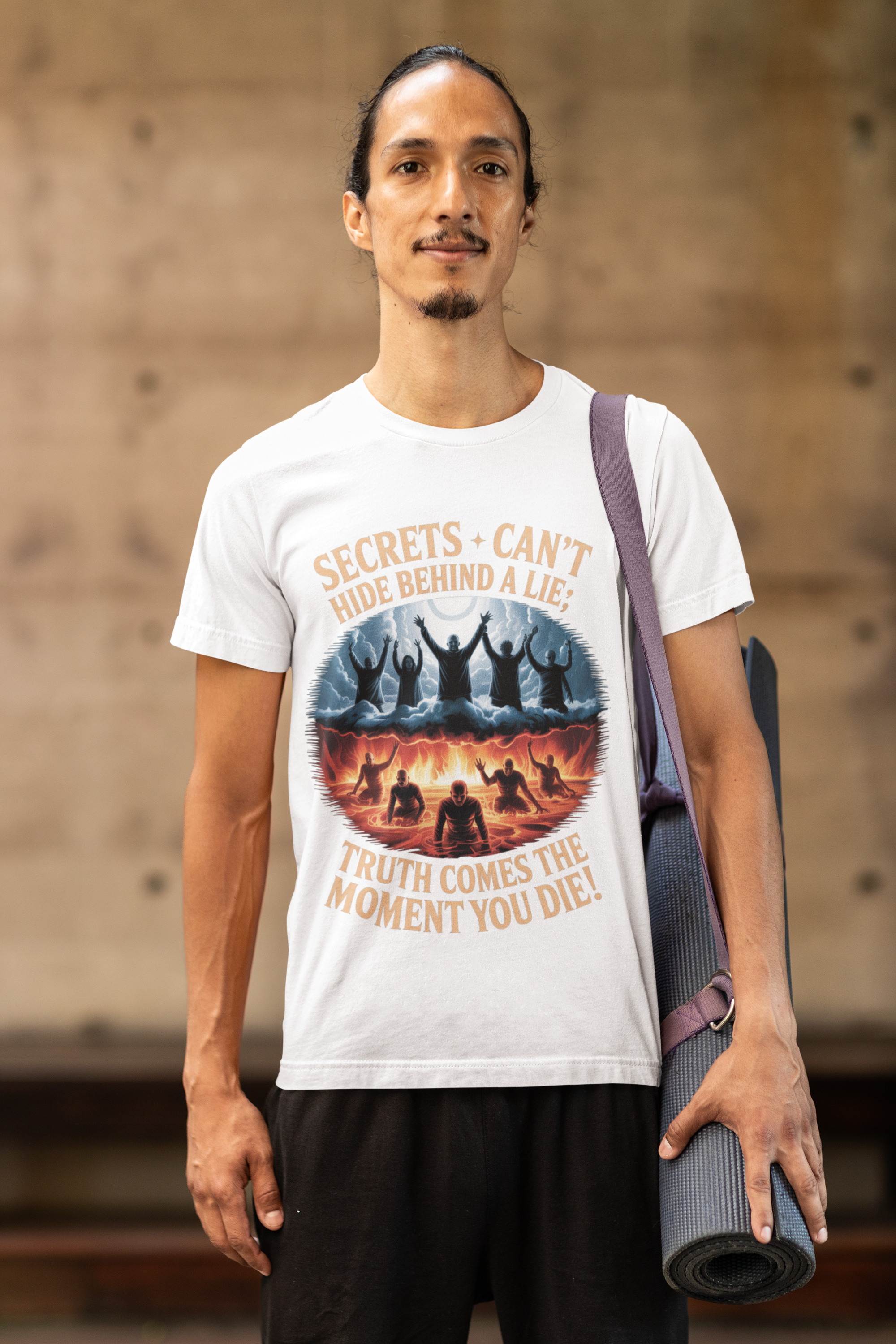 Truth Comes at Death Graphic Tee — "Secrets Can't Hide Behind a Lie" product thumbnail image Truth Comes at Death Graphic Tee — "Secrets Can't Hide Behind a Lie" product thumbnail image