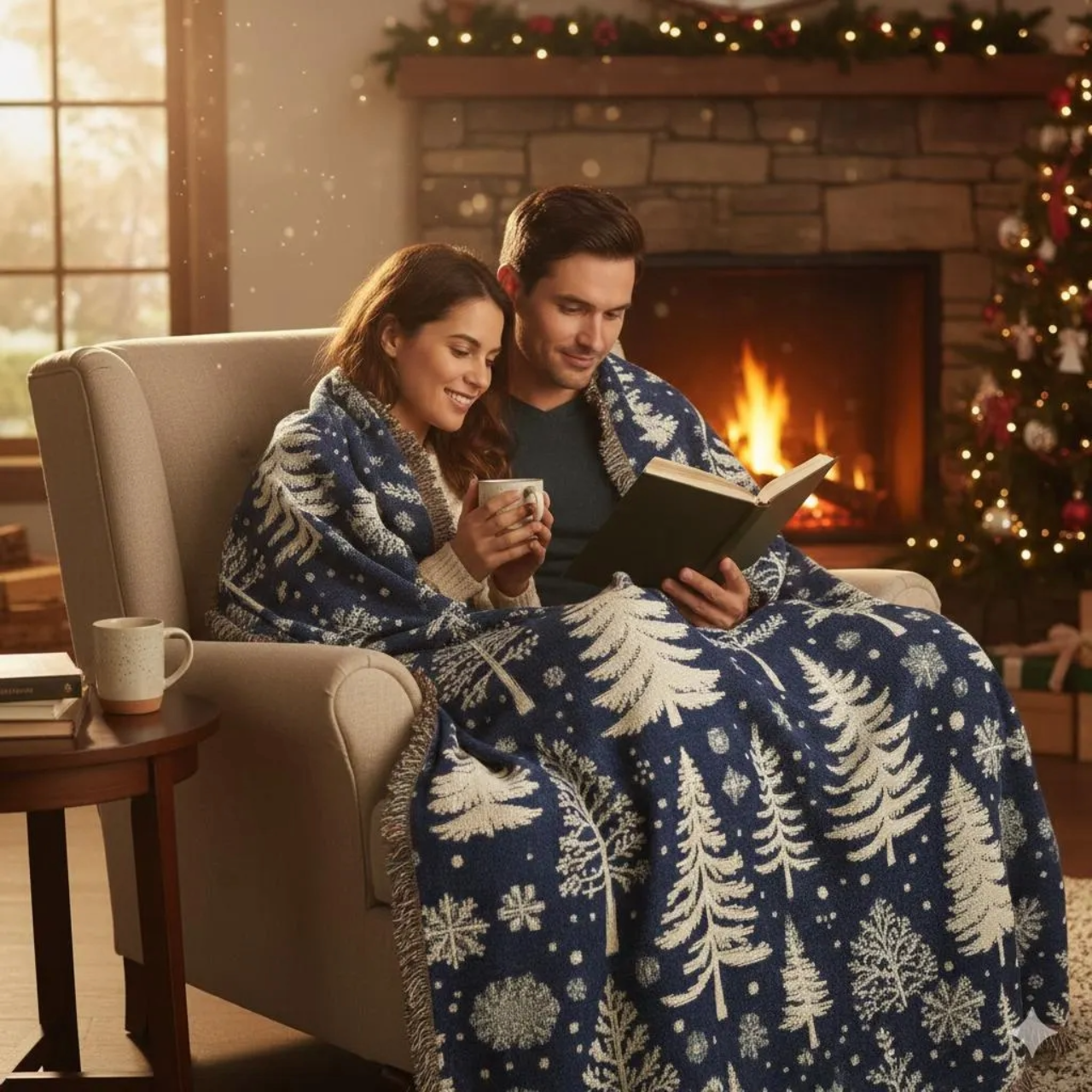 Winter Trees Woven Blanket product thumbnail image Winter Trees Woven Blanket product thumbnail image