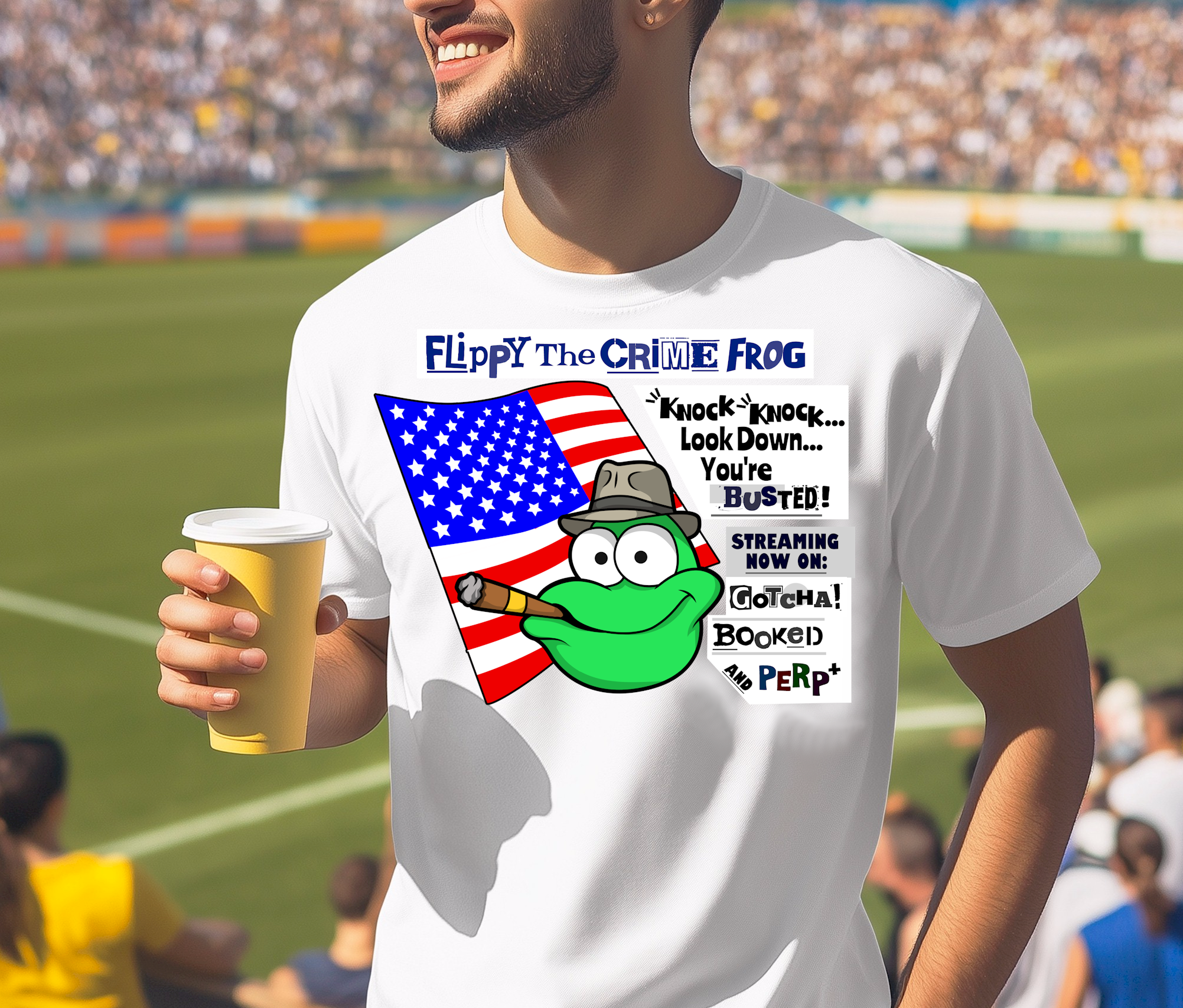 Flippy The Crime Frog - Knock Knock, Look Down.. - Heavy Cotton Tee, Funny Tee Shirts, Cute Tee Shirts, Silly Tee Shirts, Frog product thumbnail image Flippy The Crime Frog - Knock Knock, Look Down.. - Heavy Cotton Tee, Funny Tee Shirts, Cute Tee Shirts, Silly Tee Shirts, Frog product thumbnail image