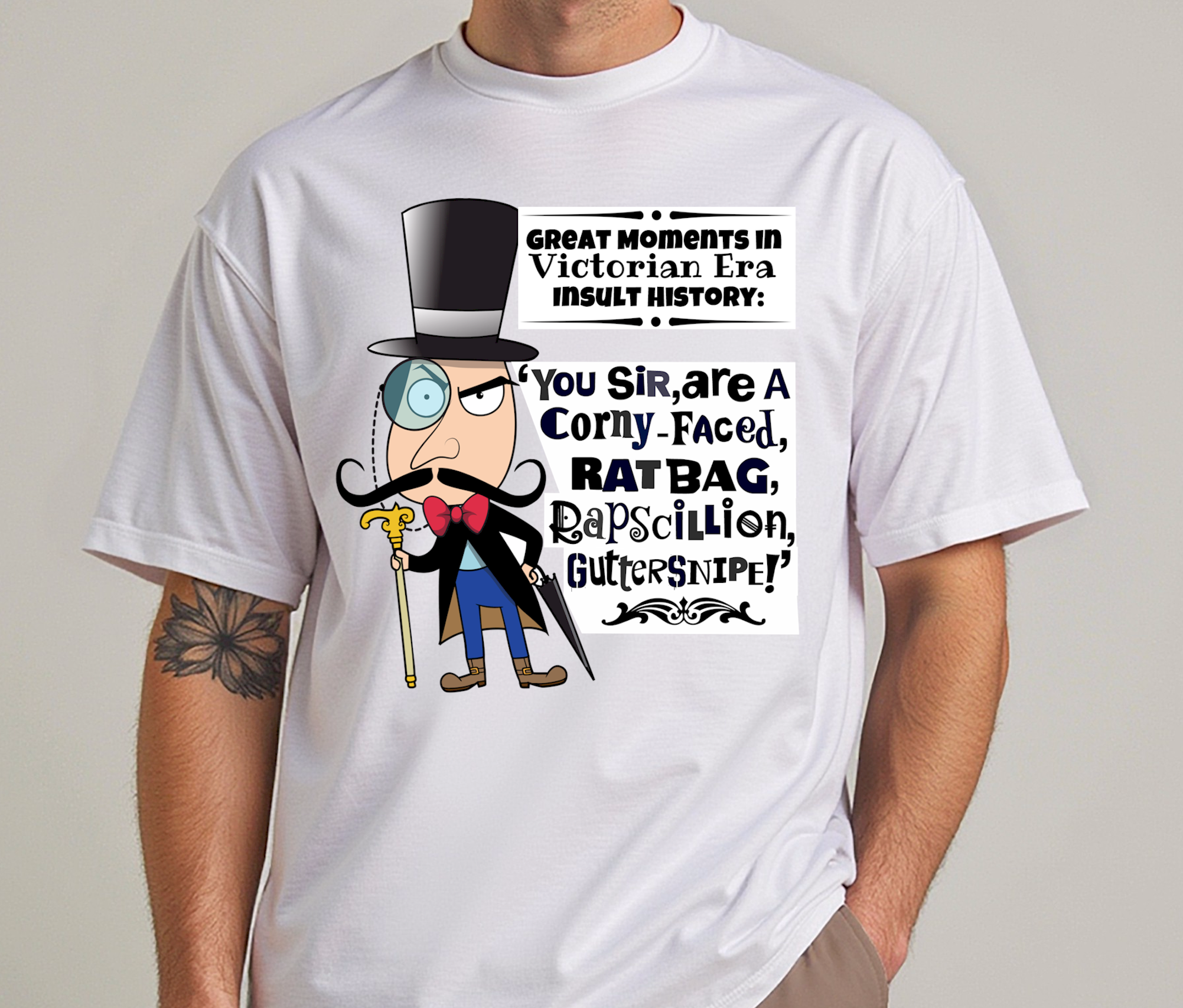 Victorian Era Insults - Ratbag Guttersnipe - Heavy Cotton Tee, Funny Tee Shirts, Cute Tee Shirts, Silly Tee Shirts, Victorian product thumbnail image