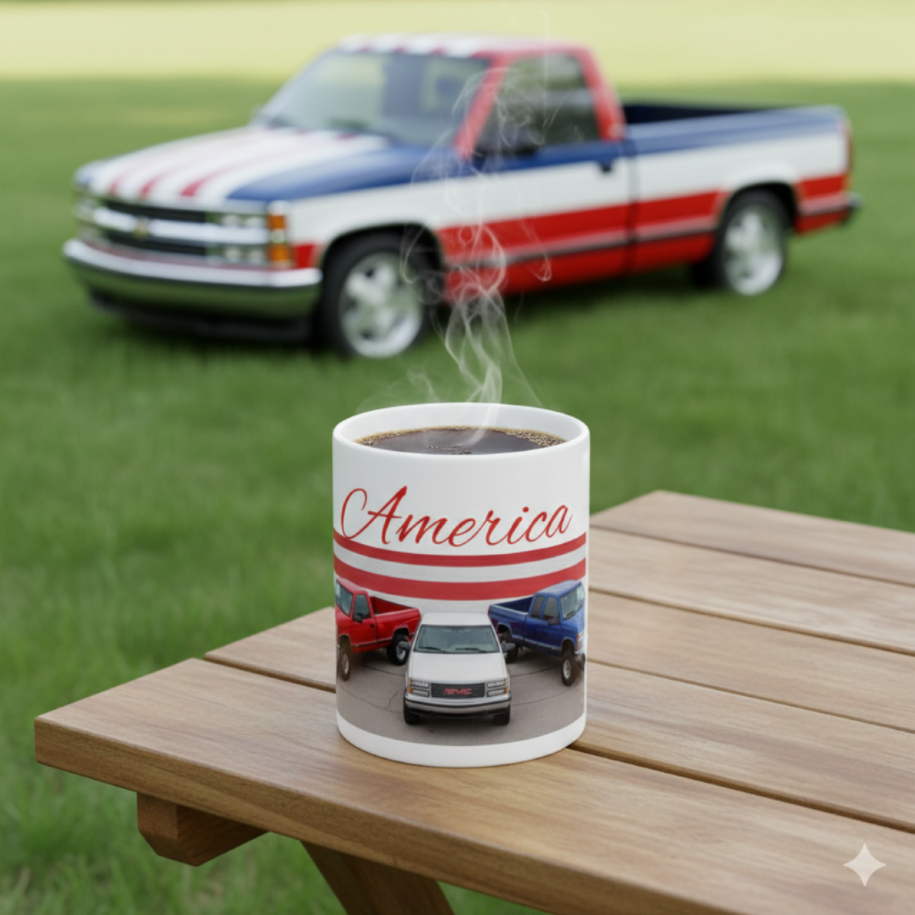 "America" Ceramic Mug — Patriotic Pickup Coffee Cup (11oz/15oz) product thumbnail image