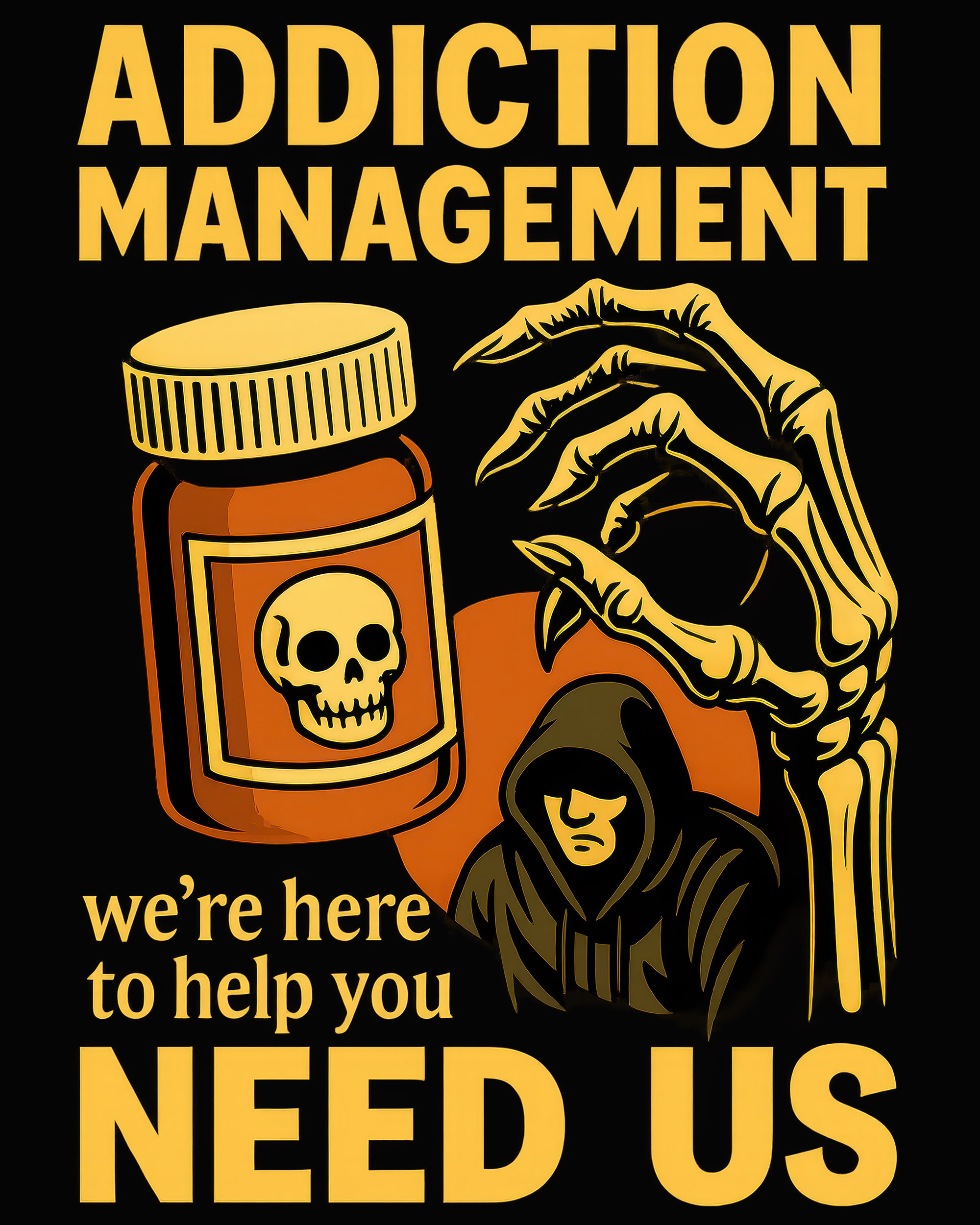 Addiction Management T-Shirt – Black, L
