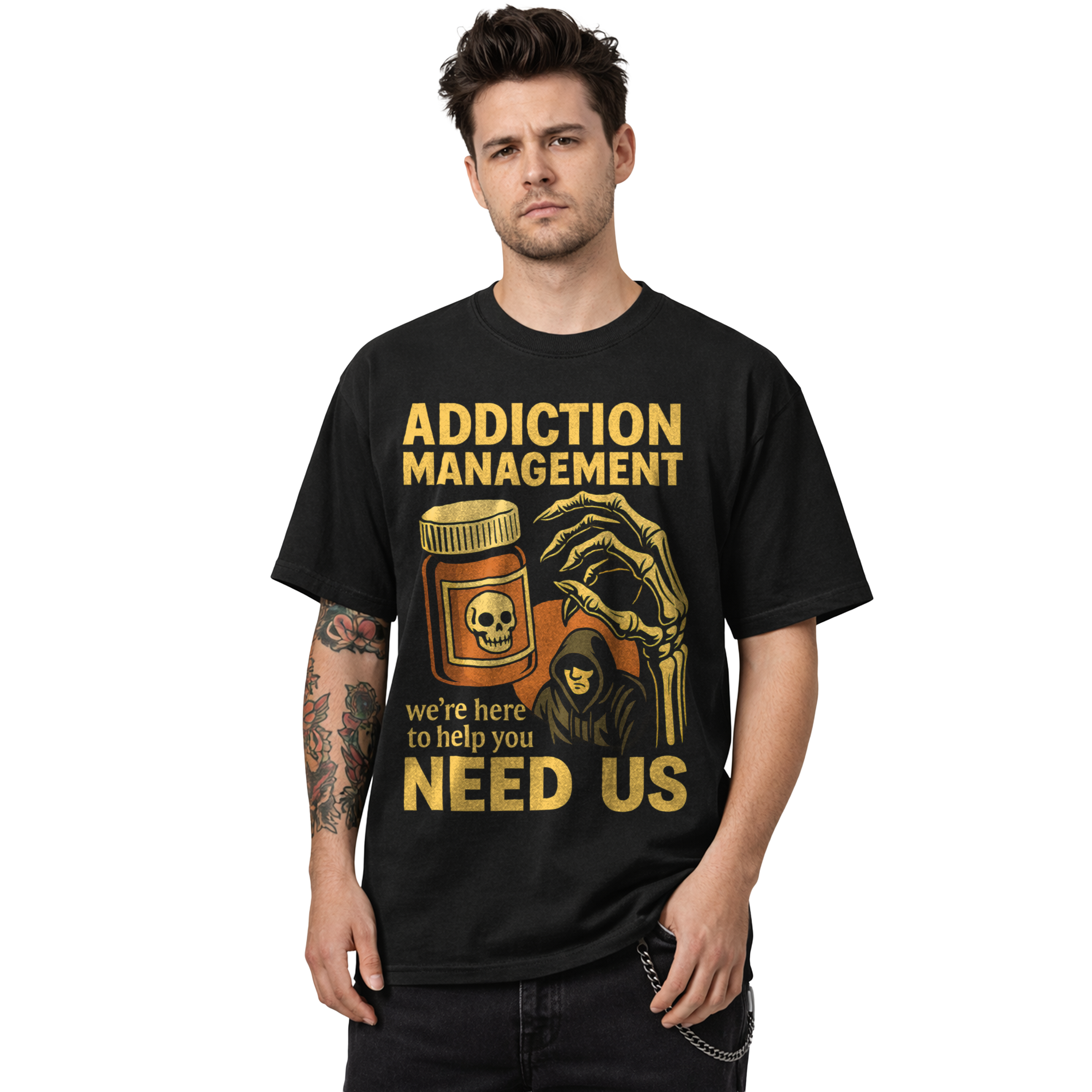 Addiction Management T-Shirt – Black, L