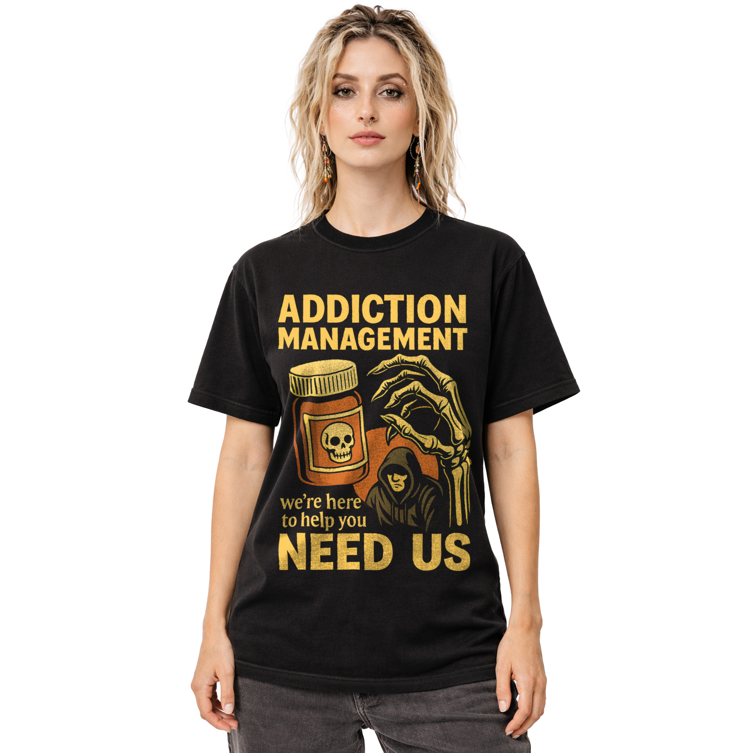 Addiction Management T-Shirt – Black, L