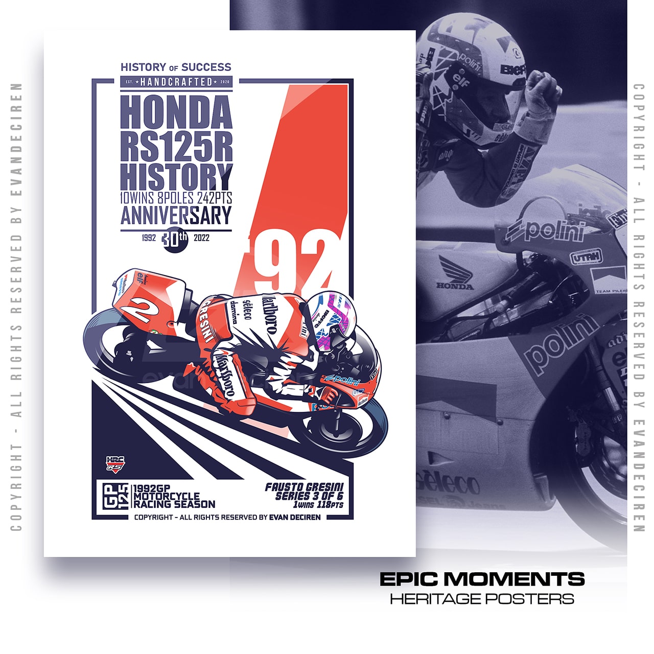 Fausto Gresini 1992 | Honda RS125R History product thumbnail image Fausto Gresini 1992 | Honda RS125R History product thumbnail image