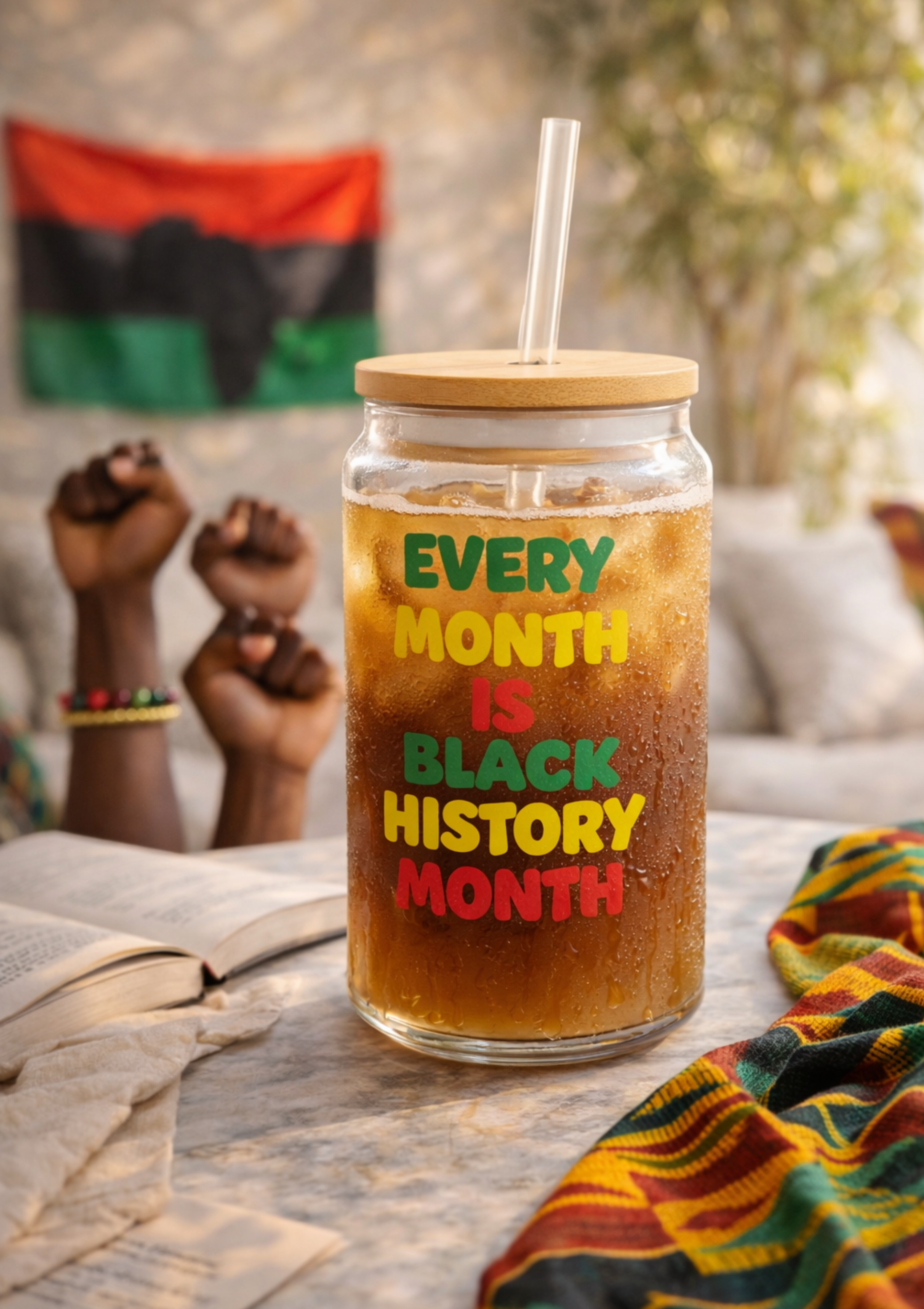 Every Month Is Black History Month Sipper Glass – 16oz Inspirational Drink Cup product thumbnail image Every Month Is Black History Month Sipper Glass – 16oz Inspirational Drink Cup product thumbnail image