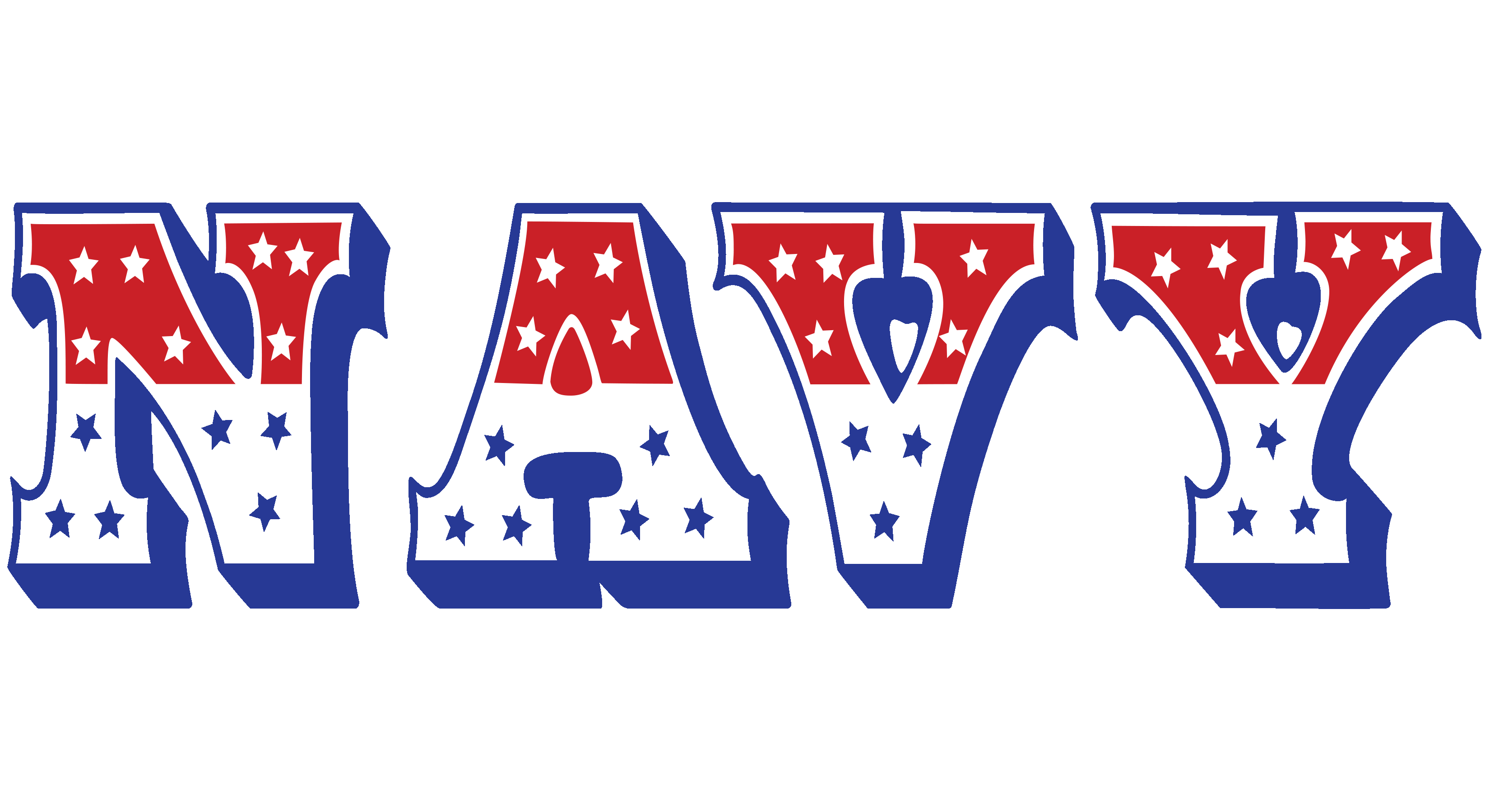 15oz NAVY Patriotic Ceramic Mug — Red, White &amp; Blue Star Lettering (this item qualifies for FREE SHIPPING) product thumbnail image