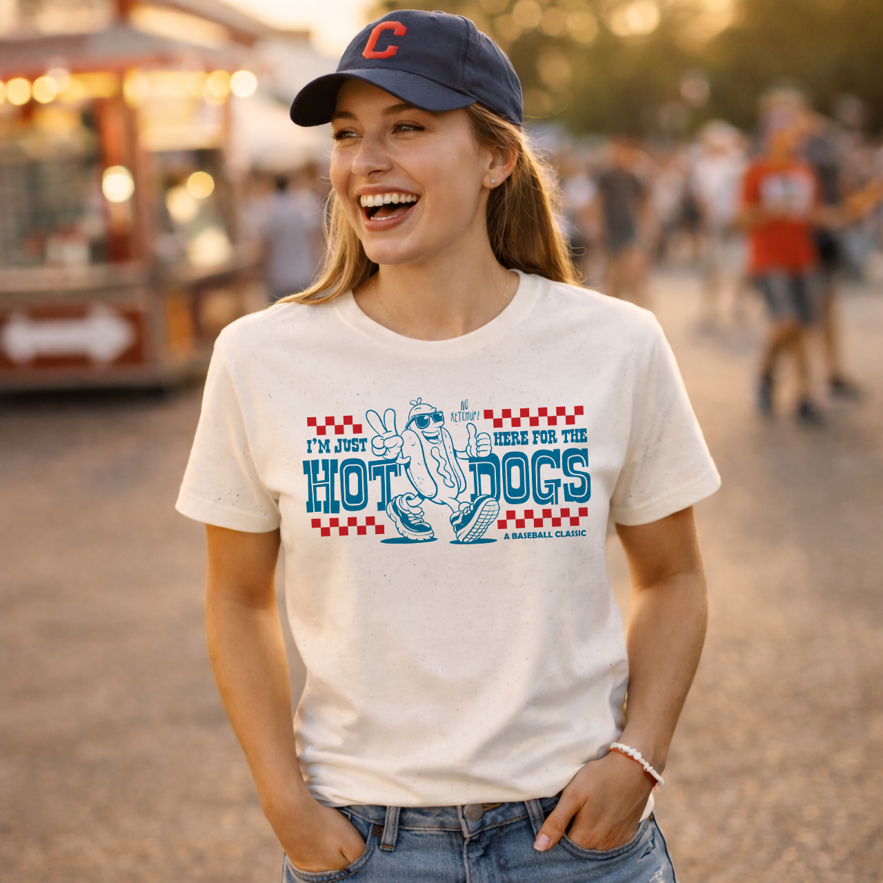 I'm Just Here for the Hot Dogs Shirt, Funny Baseball Tee, Unisex Fan Apparel product thumbnail image