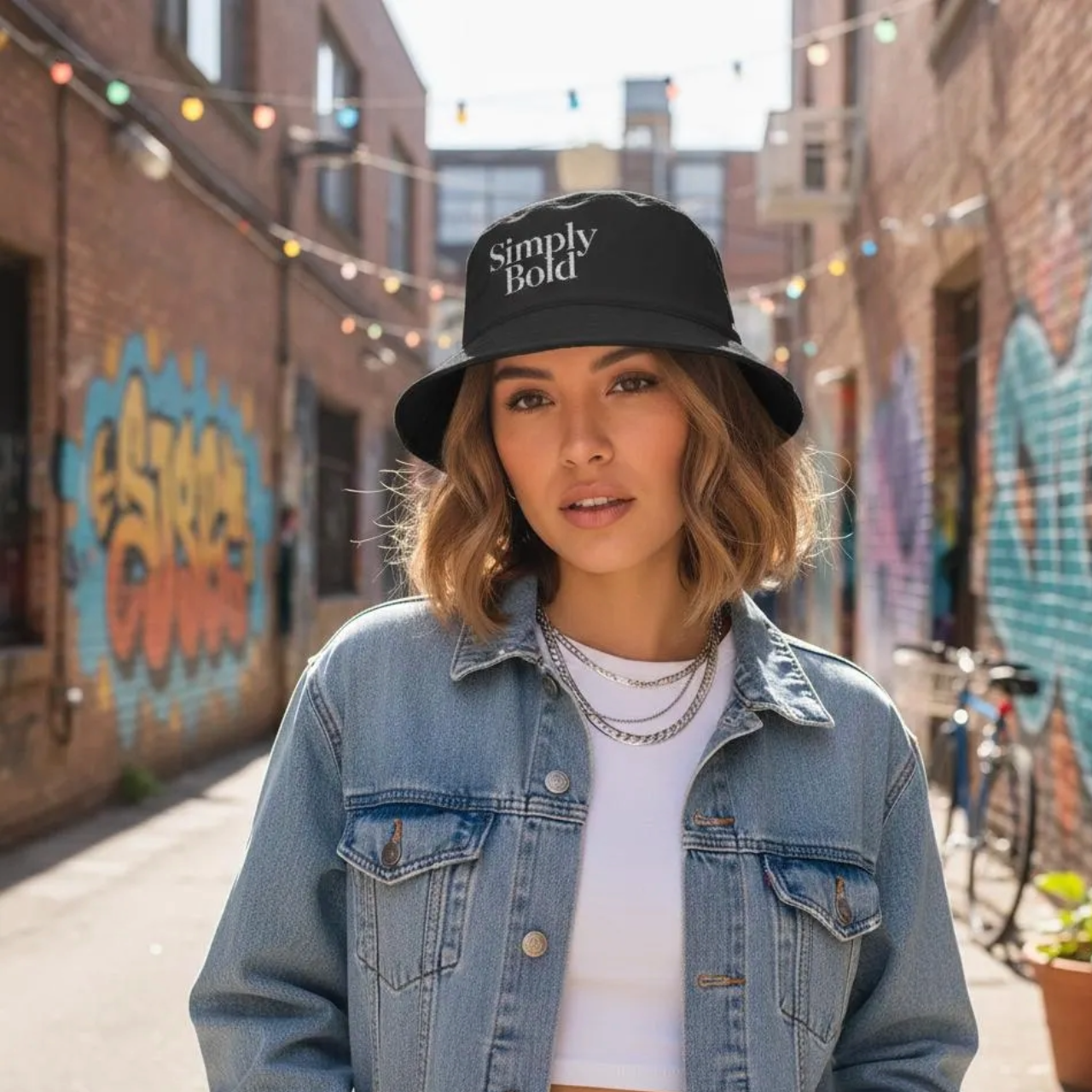 Bold Embroidered Bucket Hat Bold Embroidered Bucket Hat