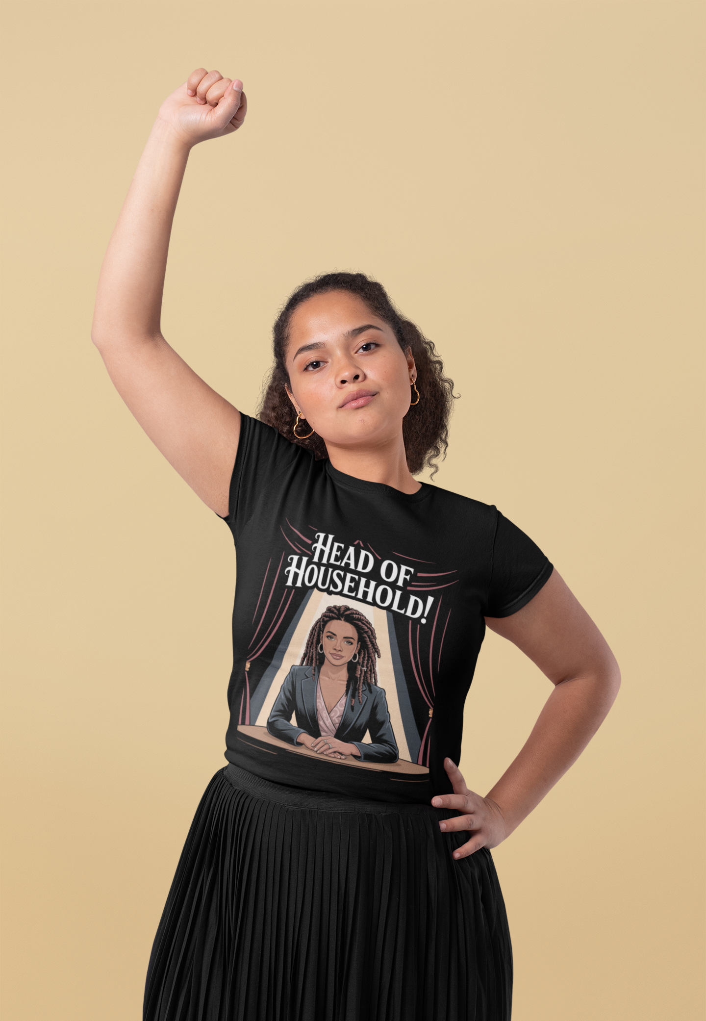 b. Head of Household Tee — Bold Retro Portrait T‑Shirt