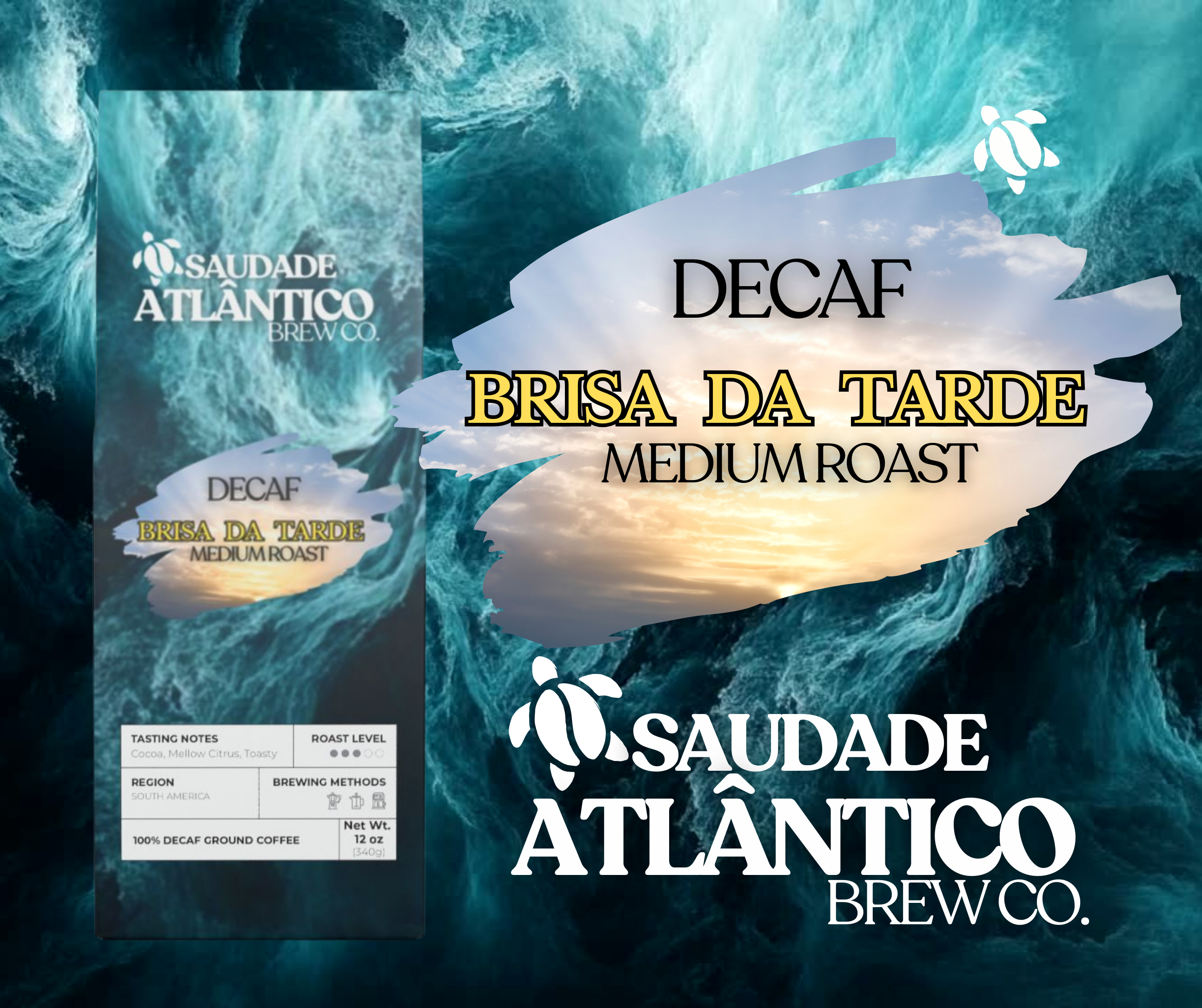 COFFEE (DECAF): Brisa da Tarde Medium Roast Coffee Blend | Saudade Atlântico Brew Co. product thumbnail image