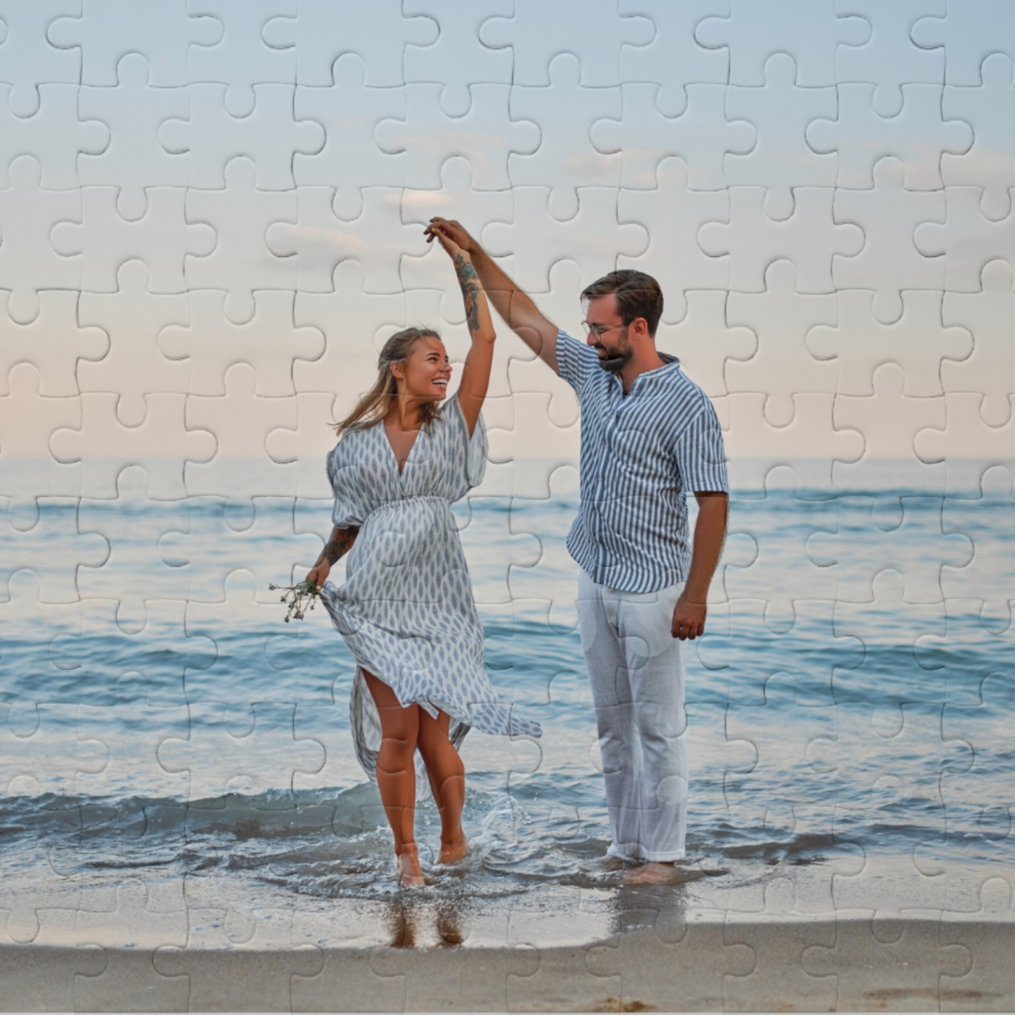 Custom Photo Puzzle Personalized Jigsaw Puzzle Gift, Couples Anniversary Wedding Engagement Memory Puzzle, Custom Picture Keepsake Gift product thumbnail image