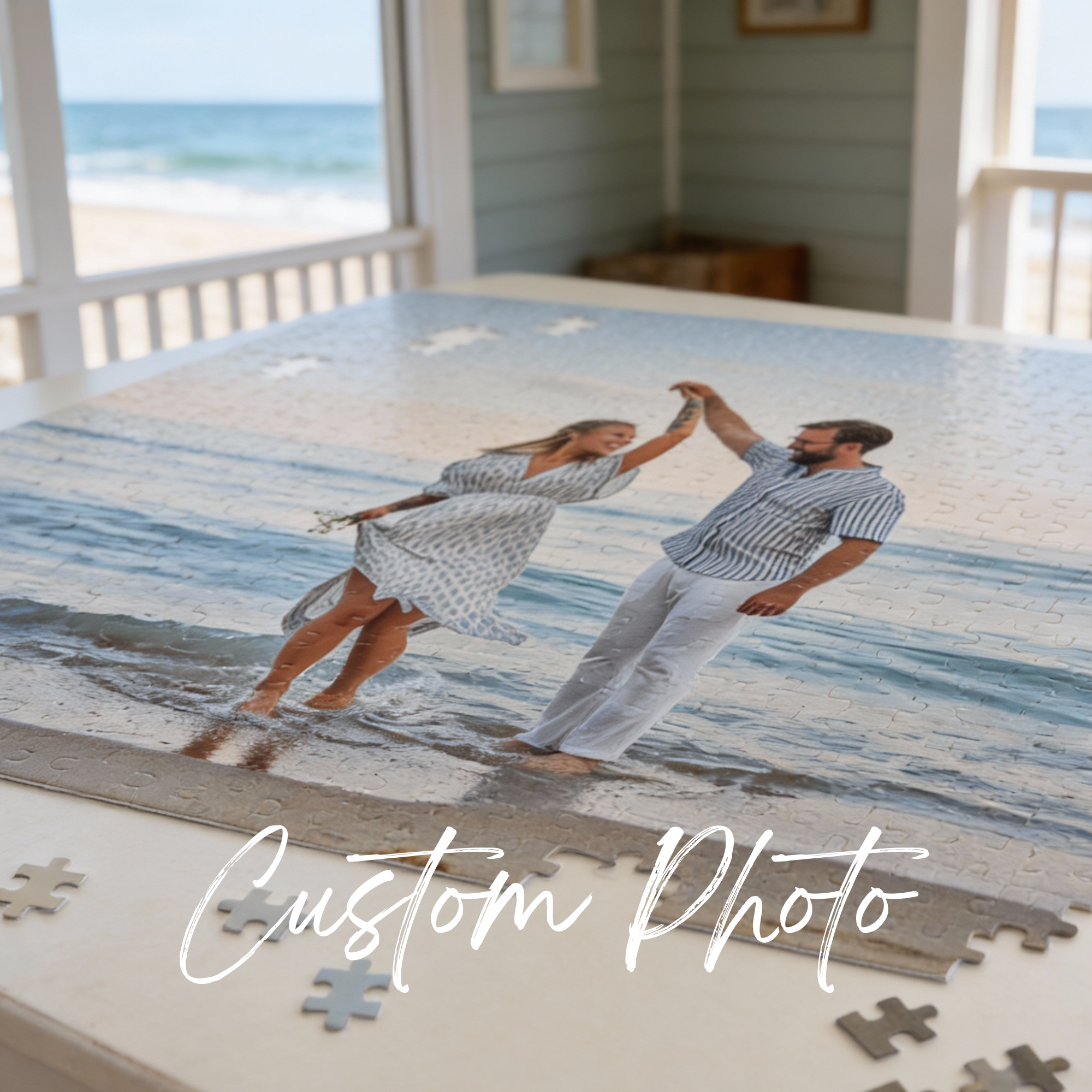 Custom Photo Puzzle Personalized Jigsaw Puzzle Gift, Couples Anniversary Wedding Engagement Memory Puzzle, Custom Picture Keepsake Gift product thumbnail image